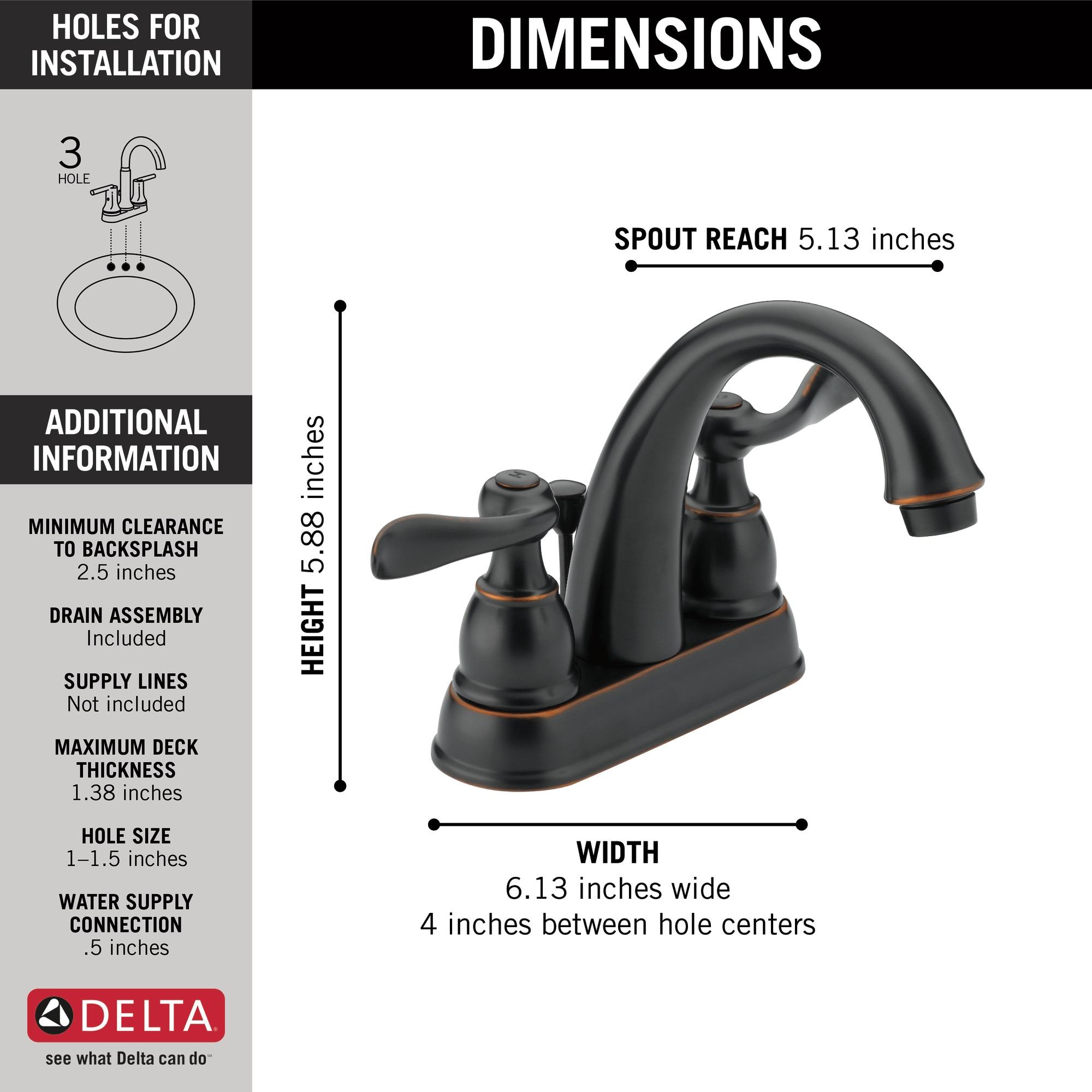 Windemere Centerset Bathroom Faucet with Drain Assembly, 2-handle Bathroom Sink Faucet