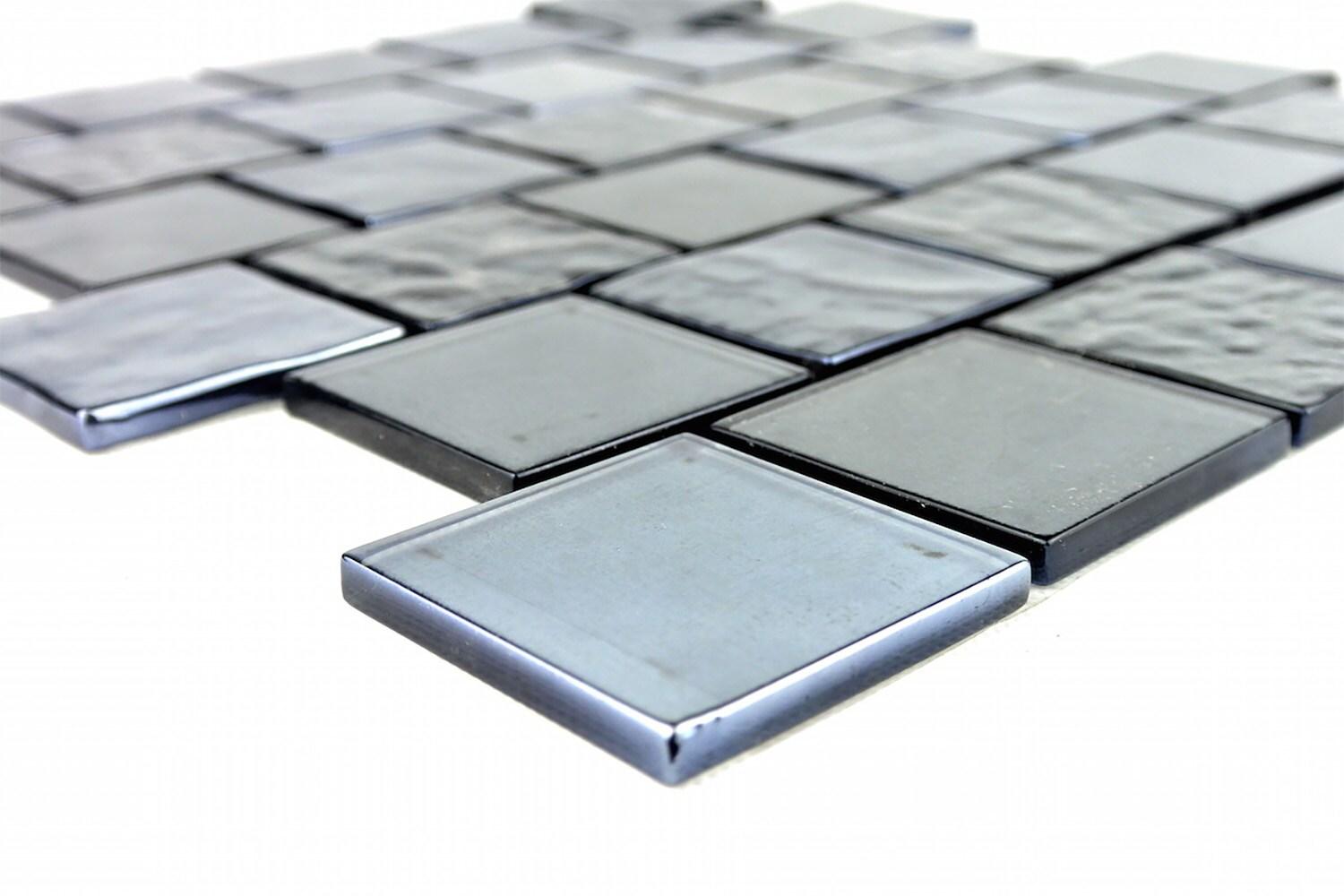 Landscape 2 in. x 2 in. Translucent Glass Plastic Face Mounted Brick Mosaic Designer Pool Tile