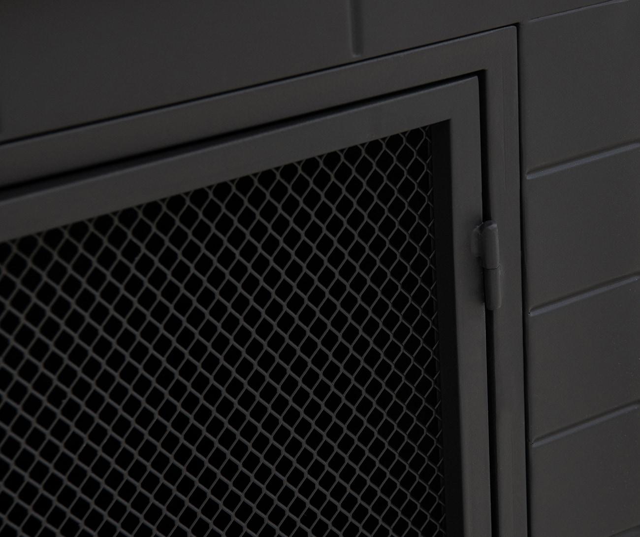 SUNJOY 42 in. Wood Burning Fireplace, Steel Outdoor Fireplace with Chimney, Log Holders, Fire Poker and PVC Cover