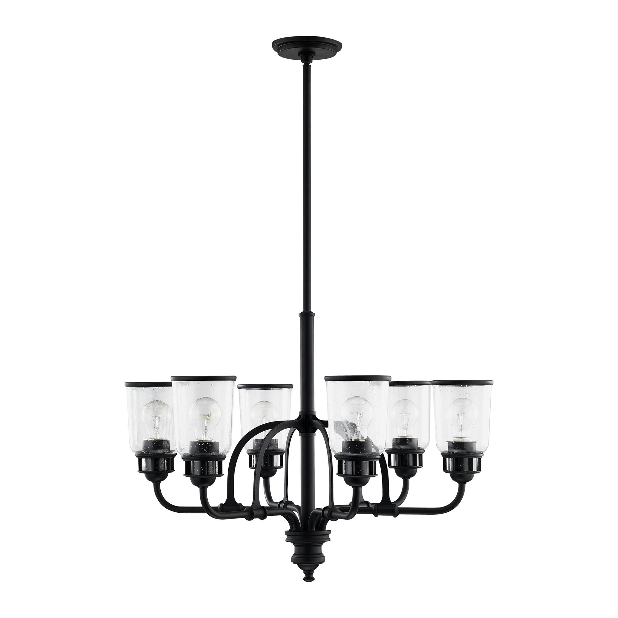 Livex Lighting Lawrenceville 6 -Light Matte Black Traditional For Use in Bathrooms, Bedrooms, Dining Rooms, Foyers, Kitchens, Living Rooms Chandelier