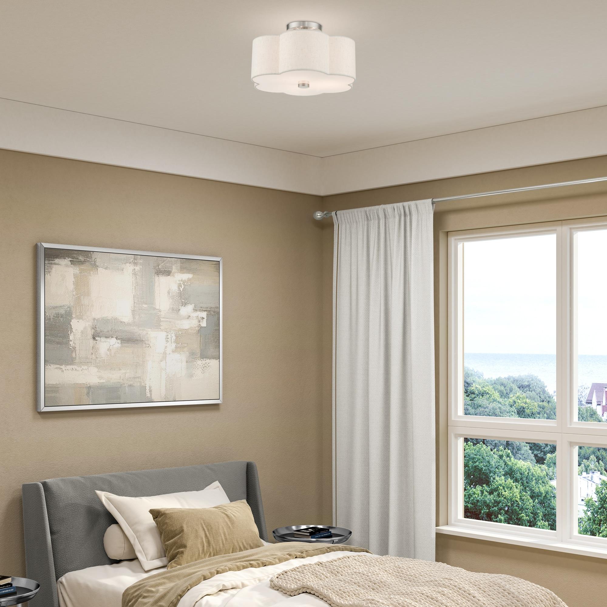 Livex Lighting Solstice 3 - Light Semi-Flush Mount in  Brushed Nickel