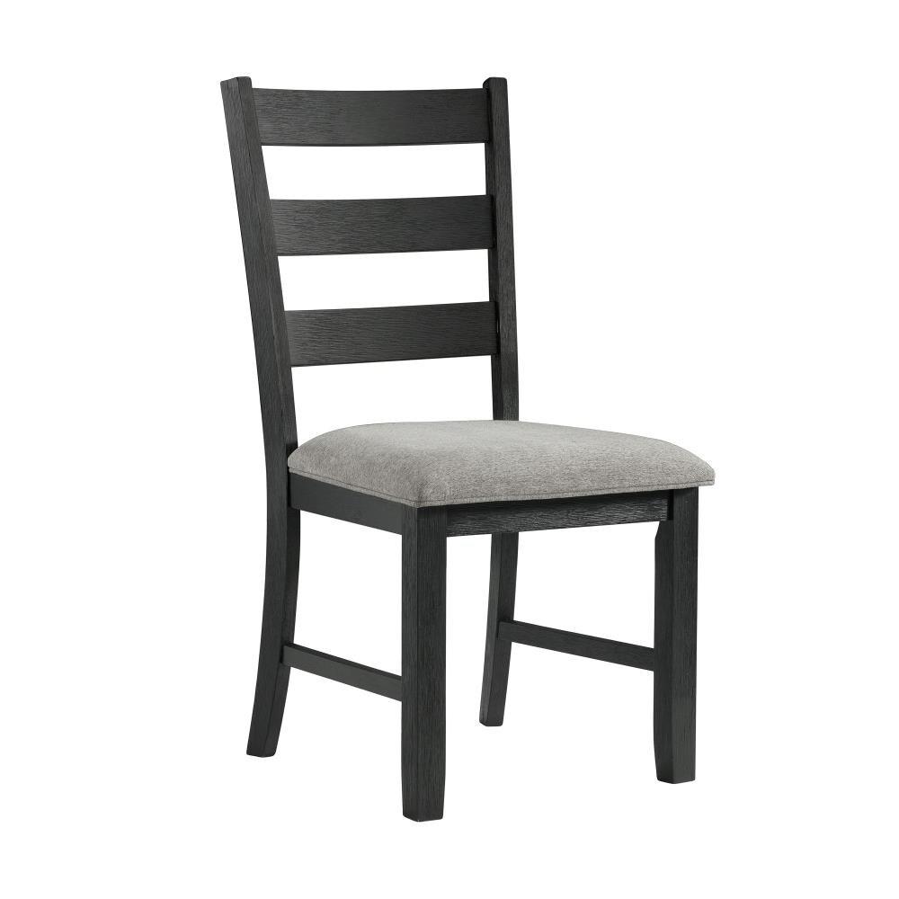 Picket House Furnishings 3pc Tuttle Drop Leaf Extendable Dining Table Set and 2 Chairs Gray/Black: Modern Rectangle Shape, Upholstered Chairs
