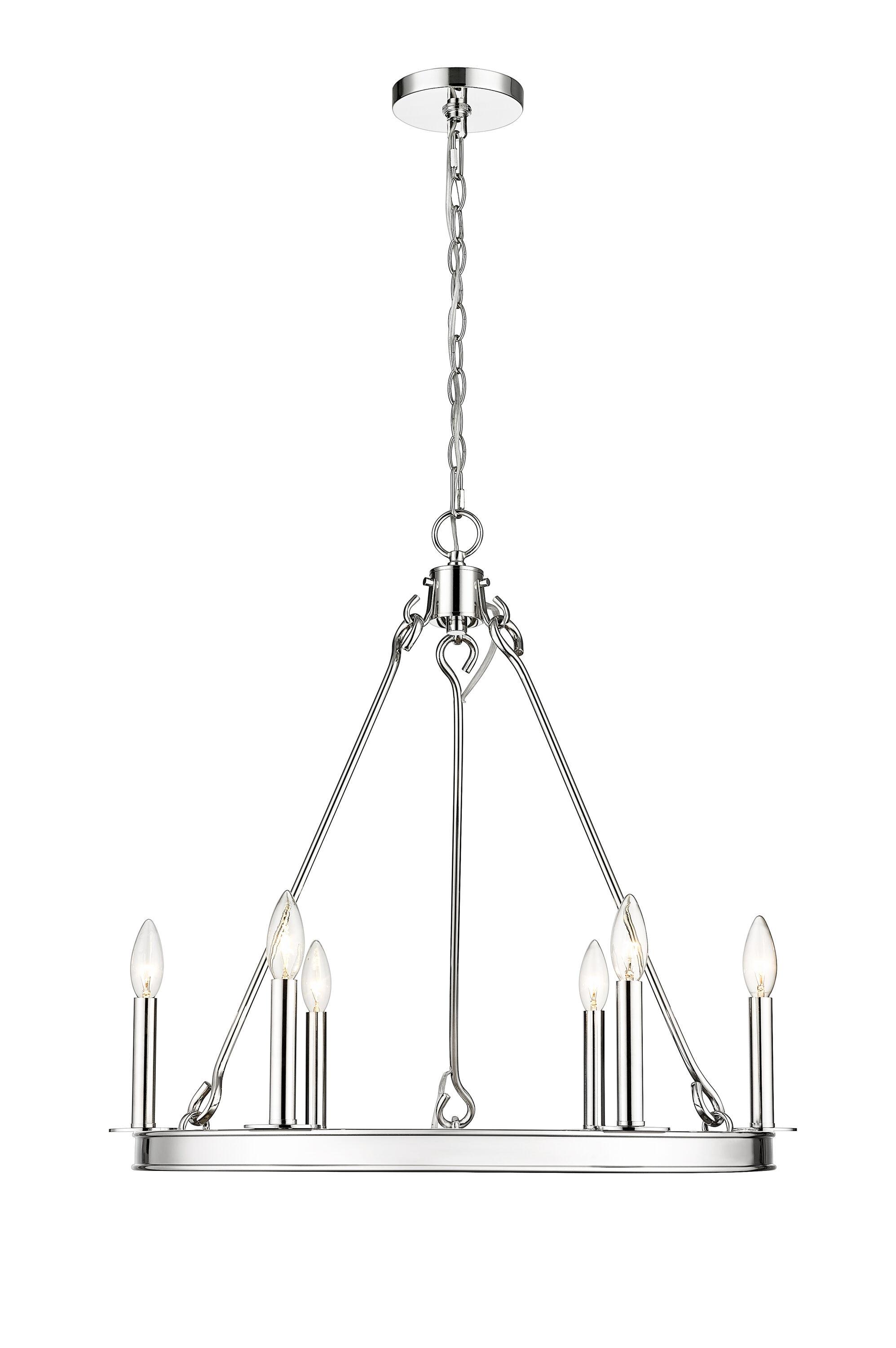 Z-Lite Barclay 6 - Light Dimmable Wagon Wheel Chandelier