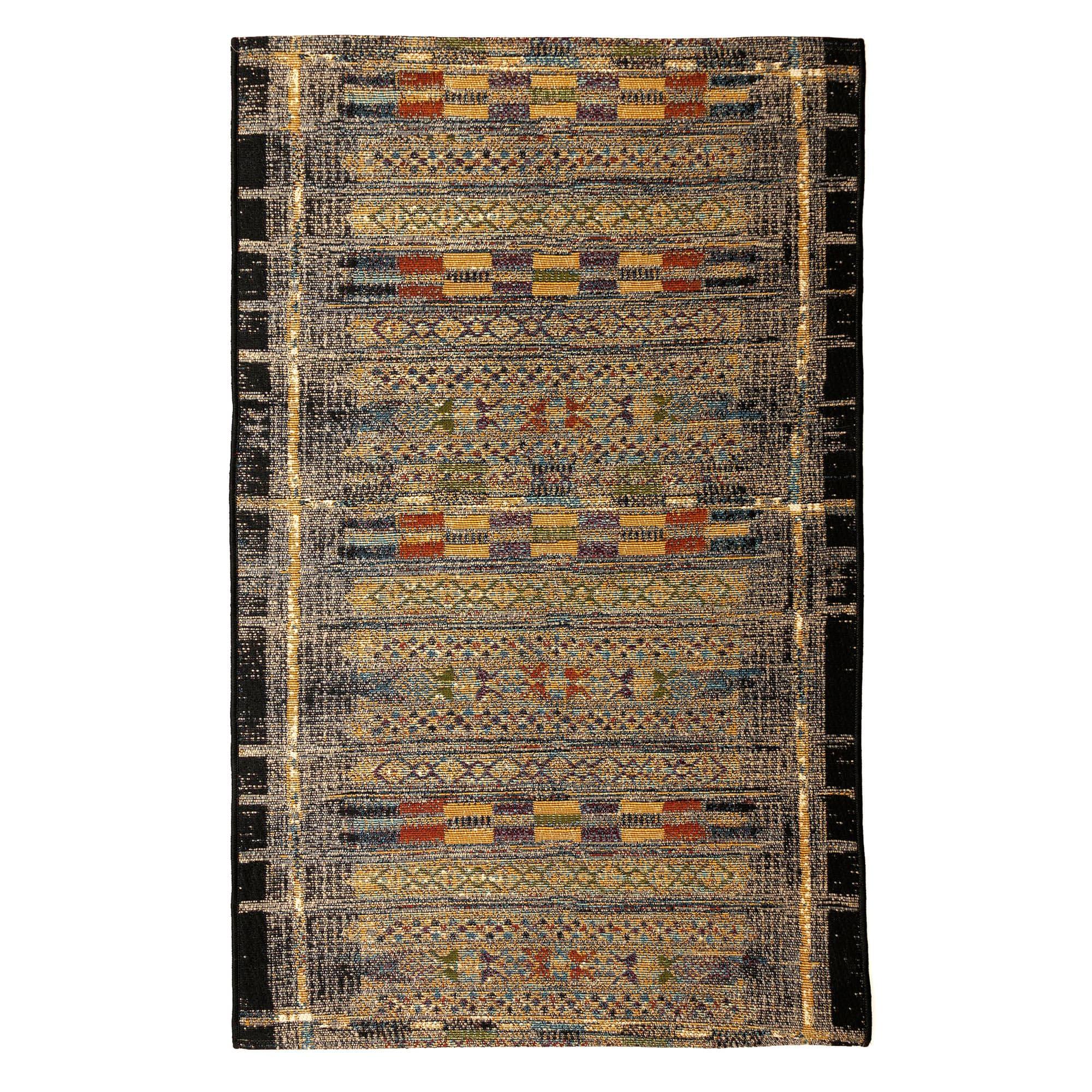 Liora Manne Marina Stripe Indoor/Outdoor Rug Black 2'7" x 4'3"