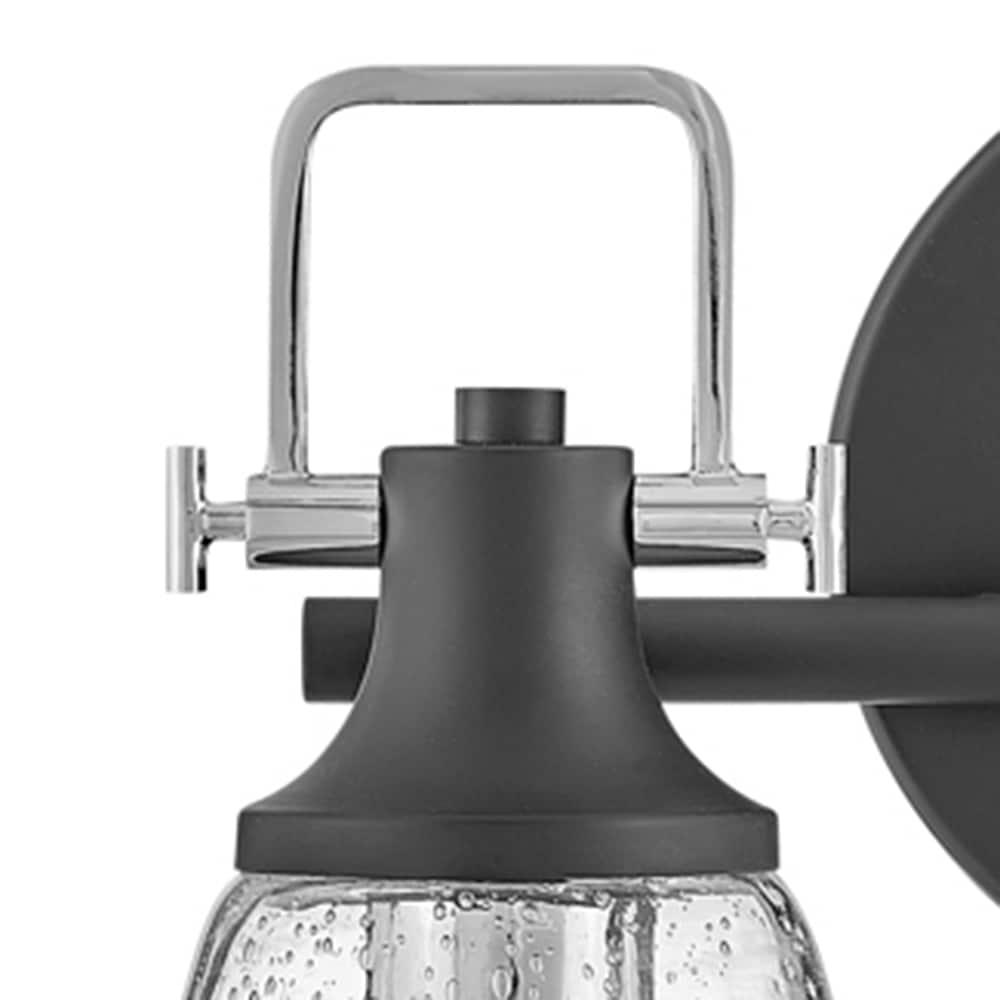 Easton Two-Light Bath Vanity Fixture w/ Clear Seedy Glass Shades