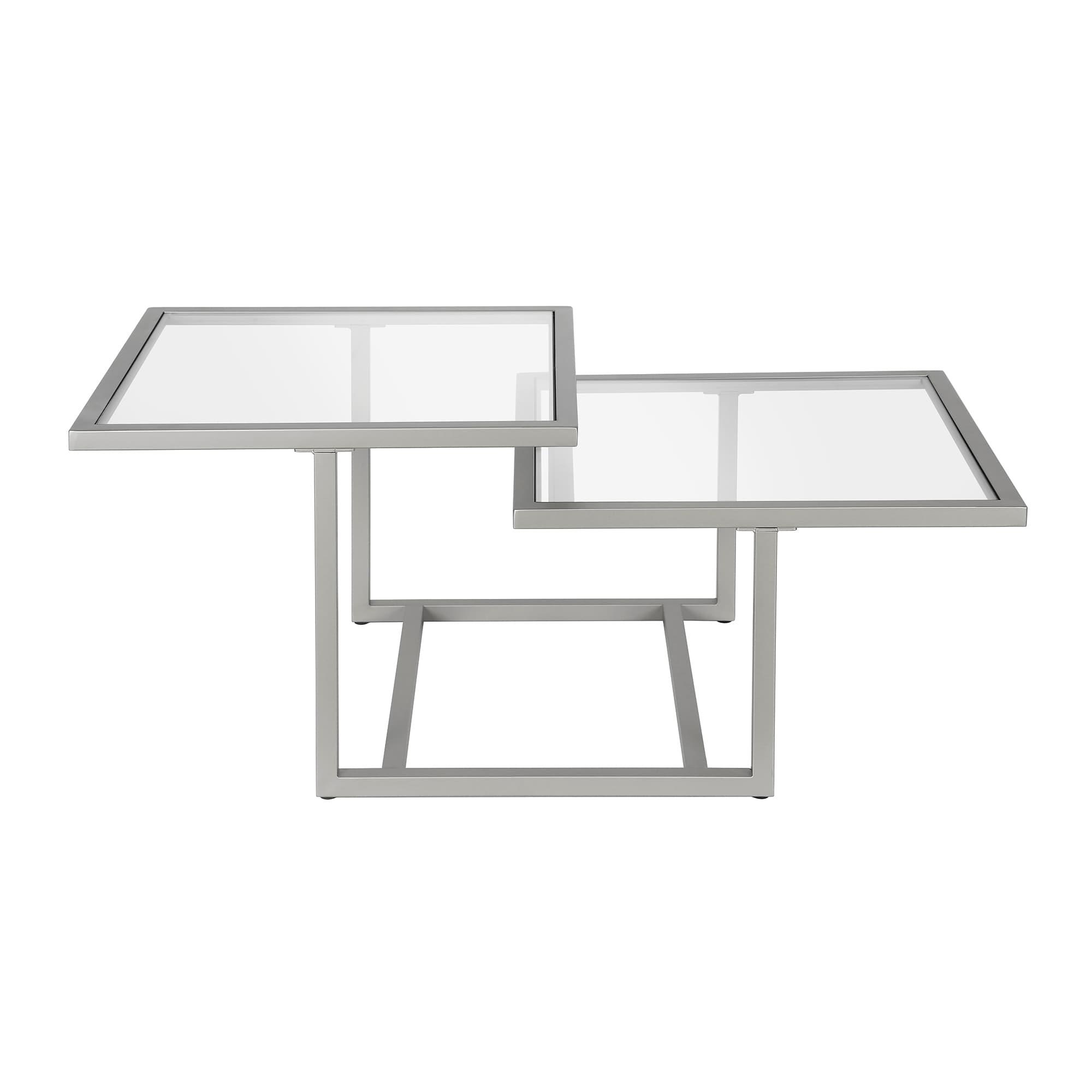 Evelyn&Zoe Amalie 43" Wide Square Coffee Table, Nickel