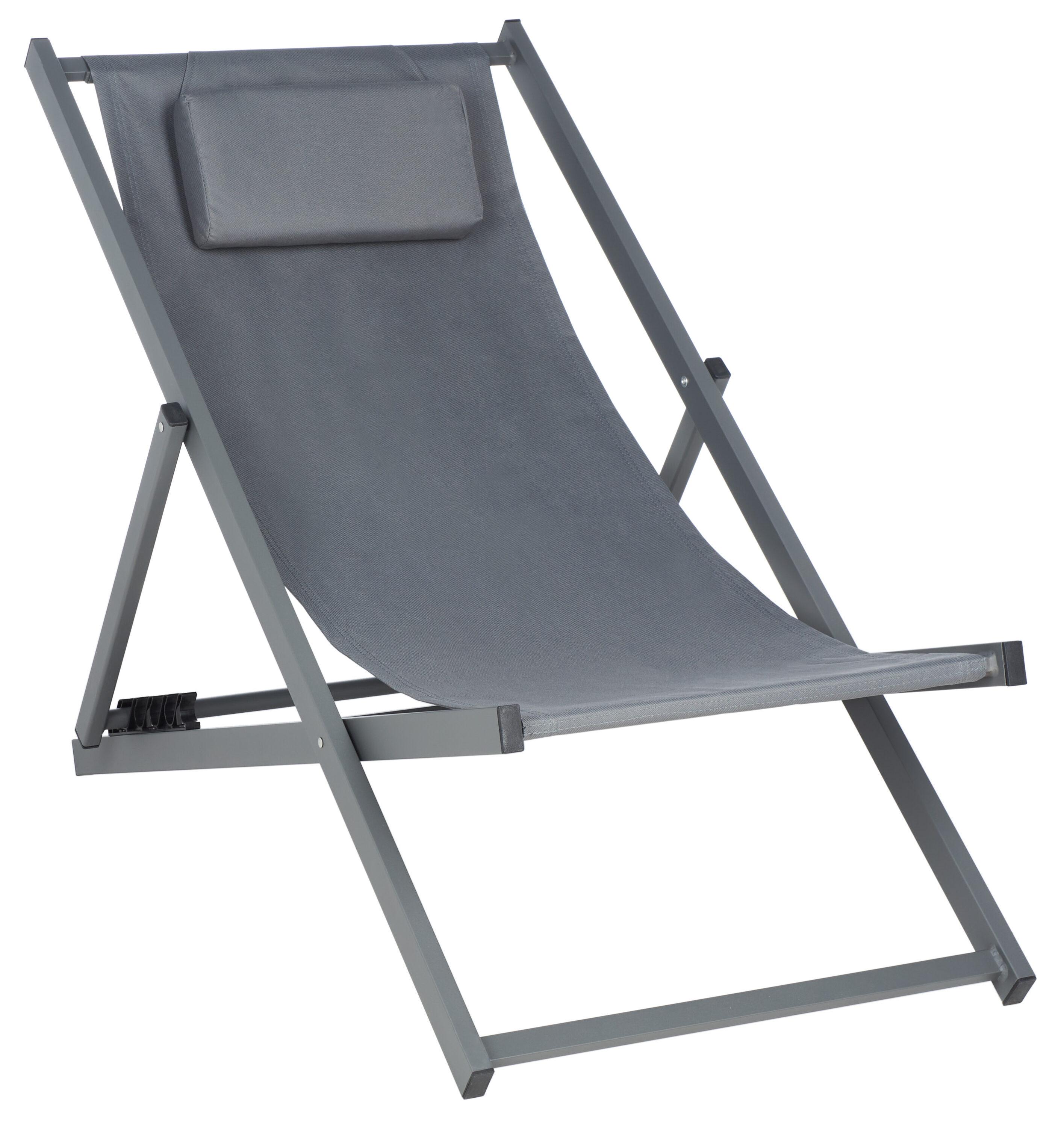 Camlin Foldable Sling Chair (Set Of 2) - Grey/Grey - Safavieh