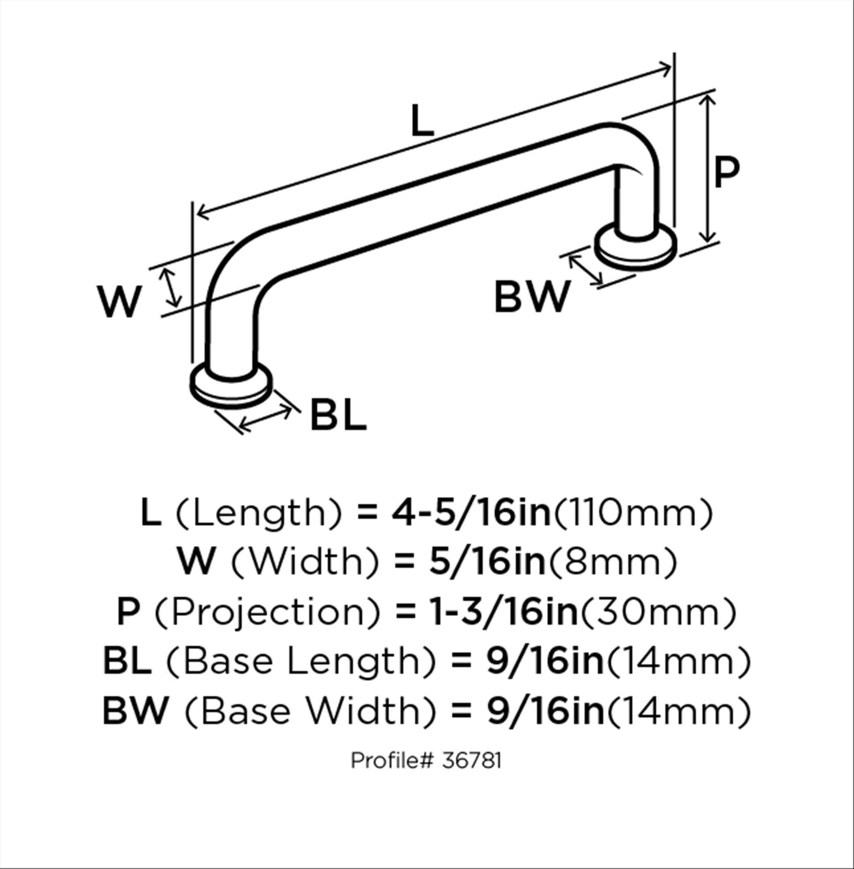 Amerock Factor 3-3/4 inch (96mm) Center-to-Center Matte Black Cabinet Pull