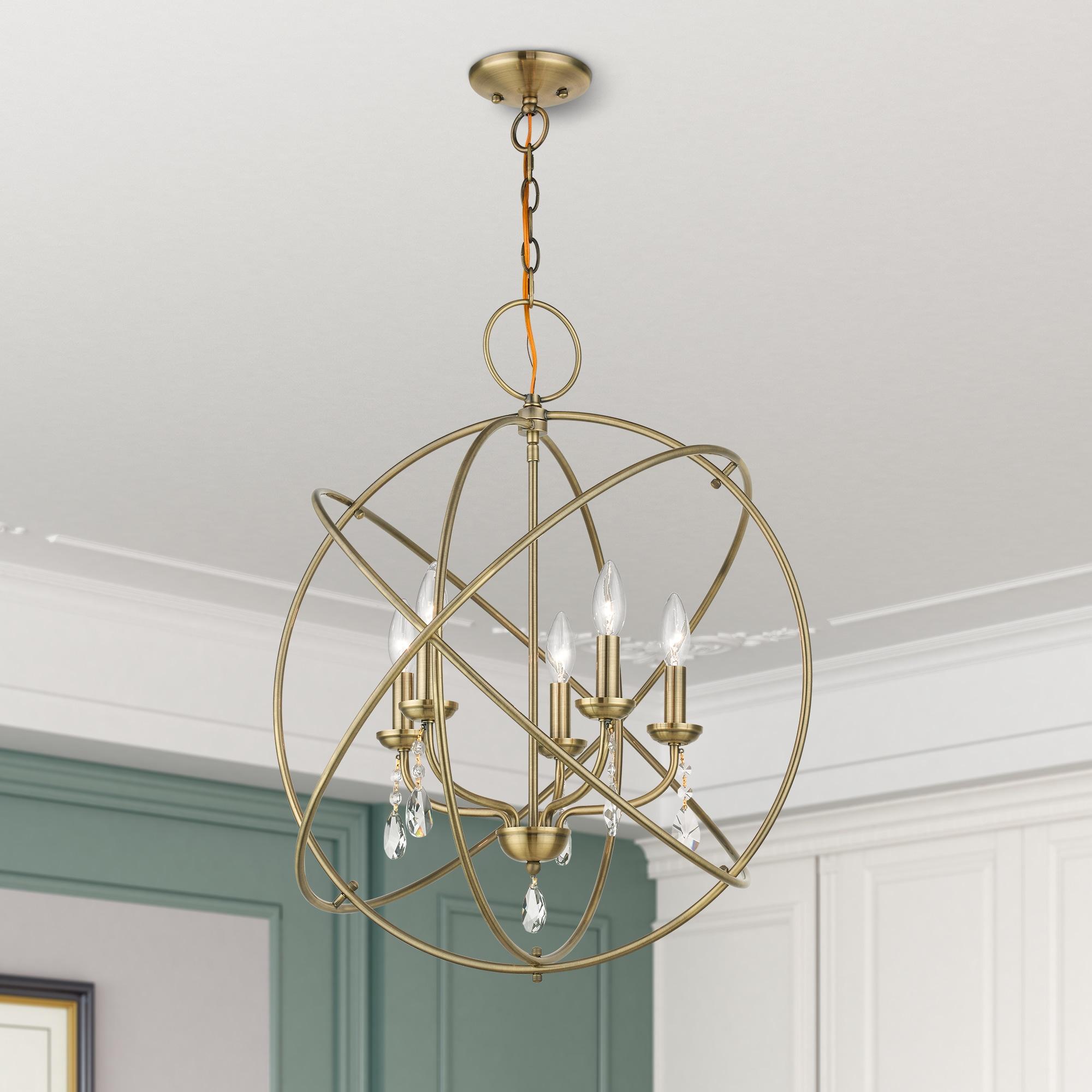 Livex Lighting Aria 5 - Light Chandelier in  Antique Brass