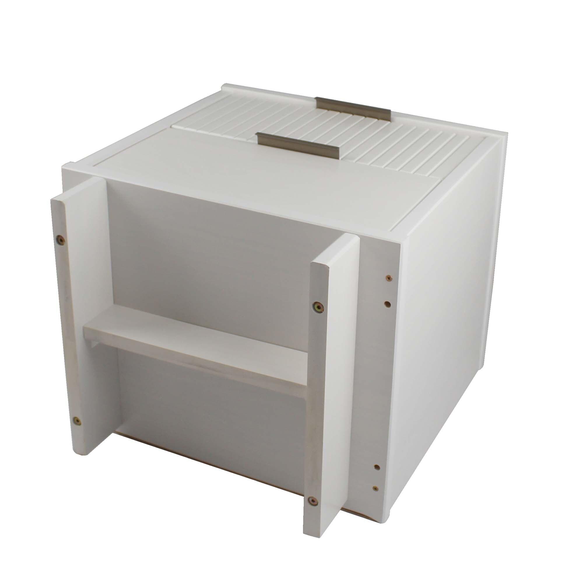 Manhattan Comfort Set of 2 Granville 2 Drawer Nightstands White: Modern Style, Pine Frame, Metal Glides, Includes Anti-Tip Hardware