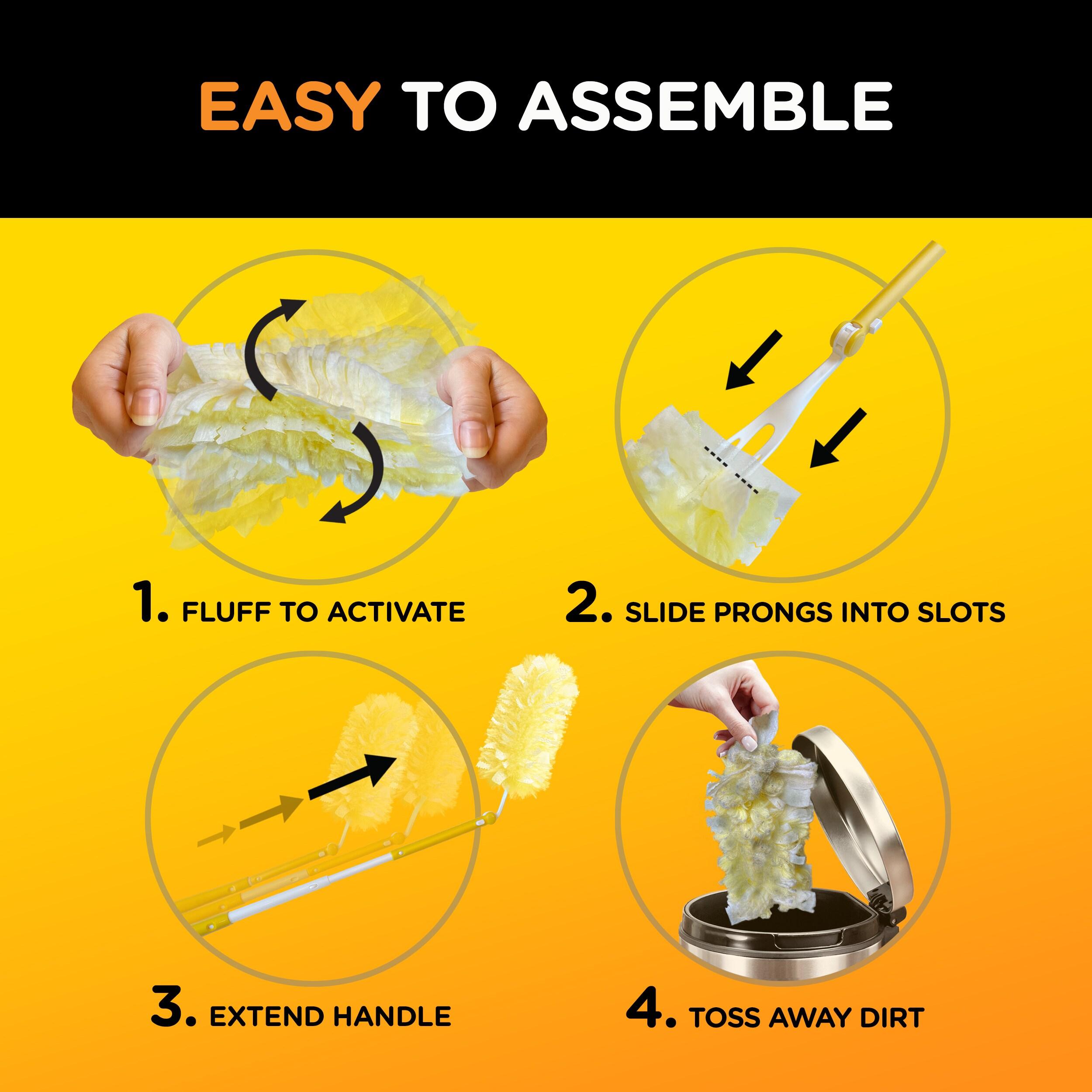 Swiffer Dusters Heavy Duty Super Extendable Handle Dusting Kit(Extension Pole, Extendable Handle,4 Duster Refill) - 4ct