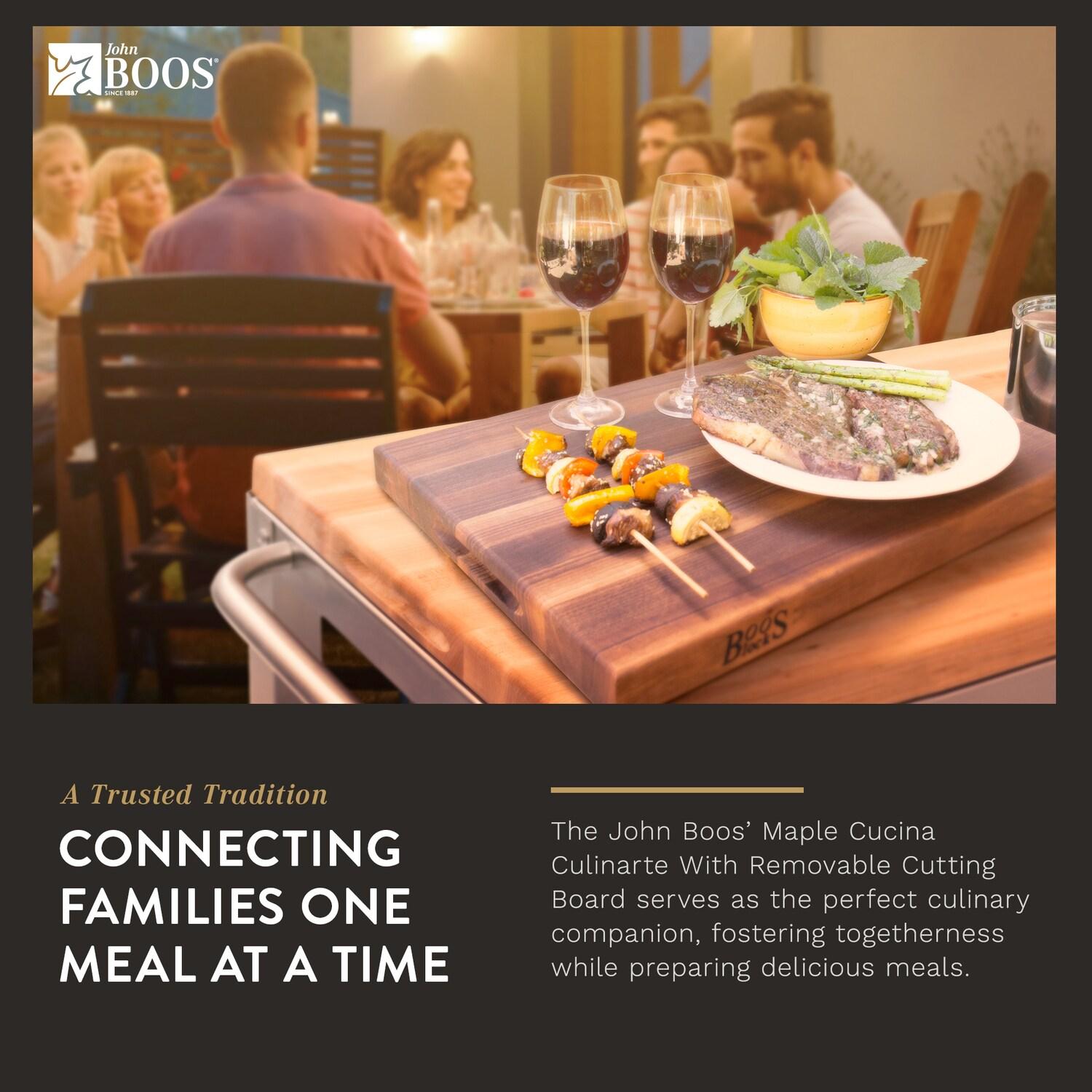 John Boos Cucina John Boos BBQ Collection Reversible Wood Cutting Board w/Juice Groove, Maple