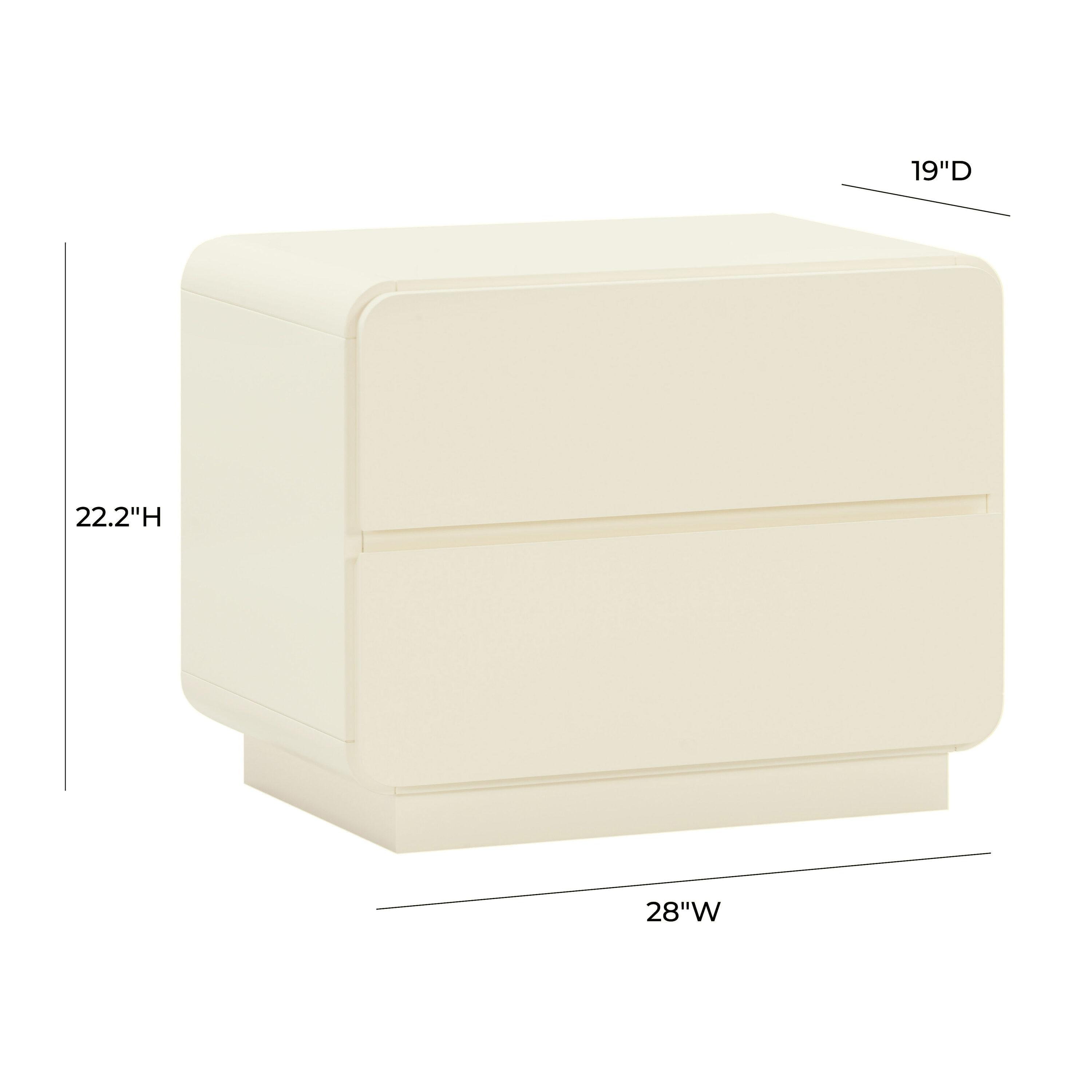 Sagura Nightstand Cream 28"W x 19"D x 22.2"H