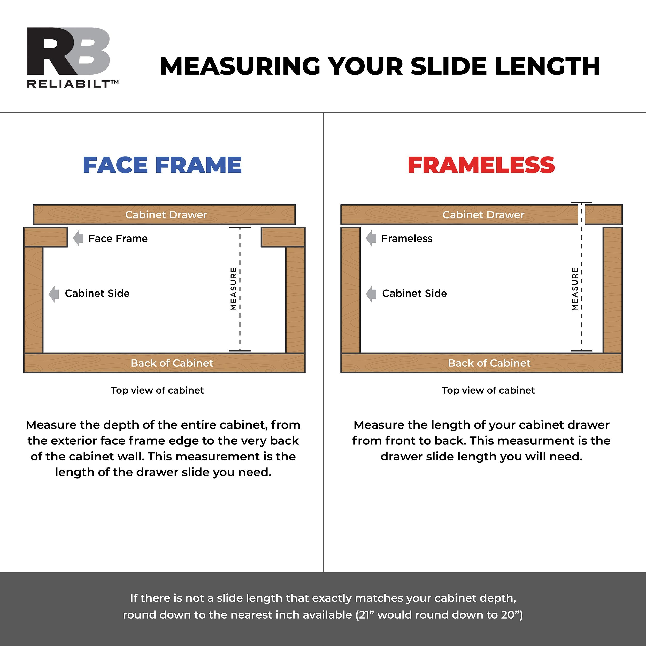 RELIABILT 22-in 3/4 Extension Soft Close Bottom Mount White Drawer Slide 1-Pair