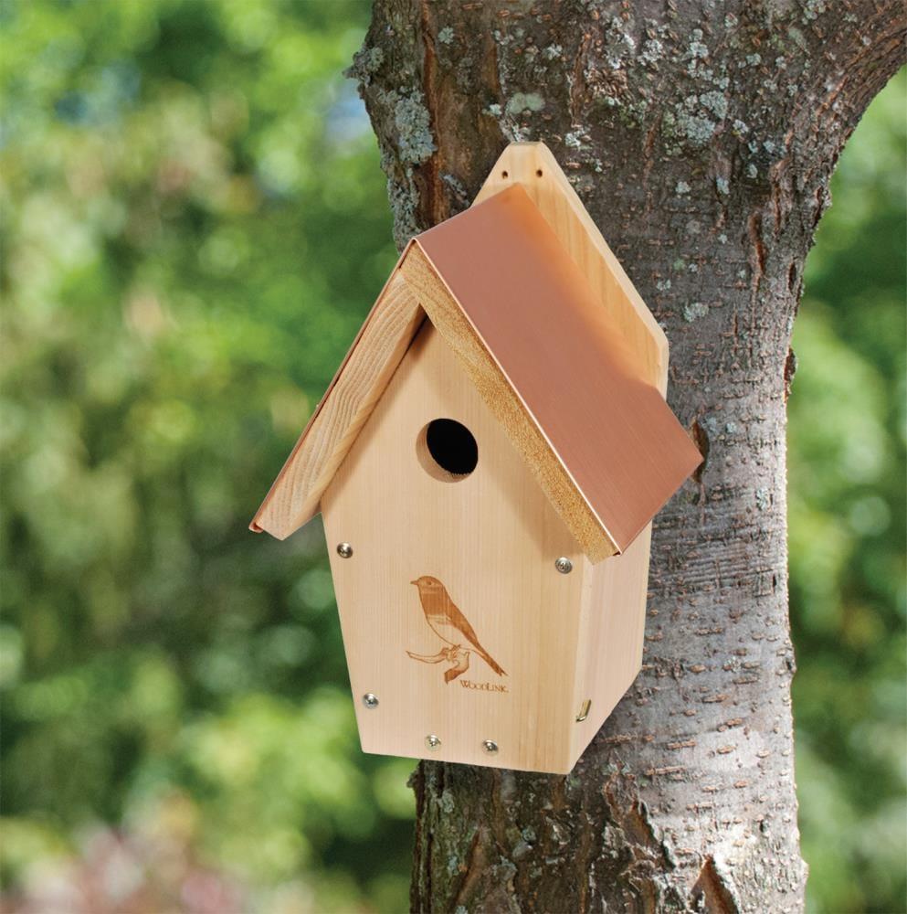 13" Cedar and Copper Bluebird Nesting Box