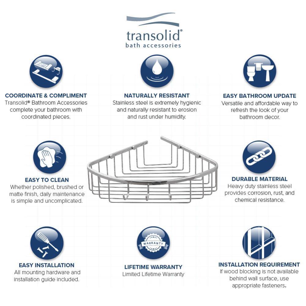 Transolid Drill / Screw Stainless Steel Shower Basket