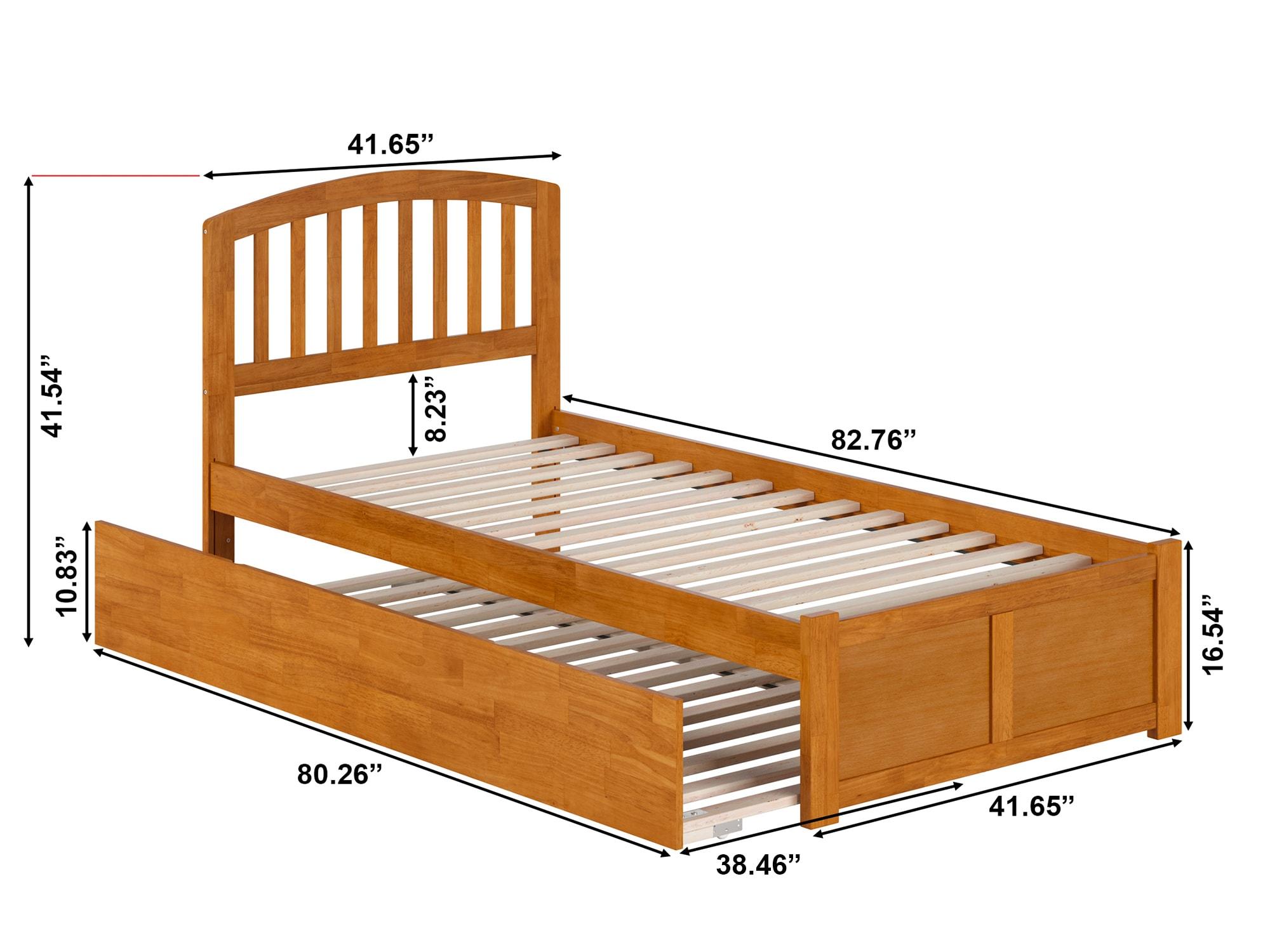 Richmond Solid Wood Platform Bed with Panel Footboard and Trundle