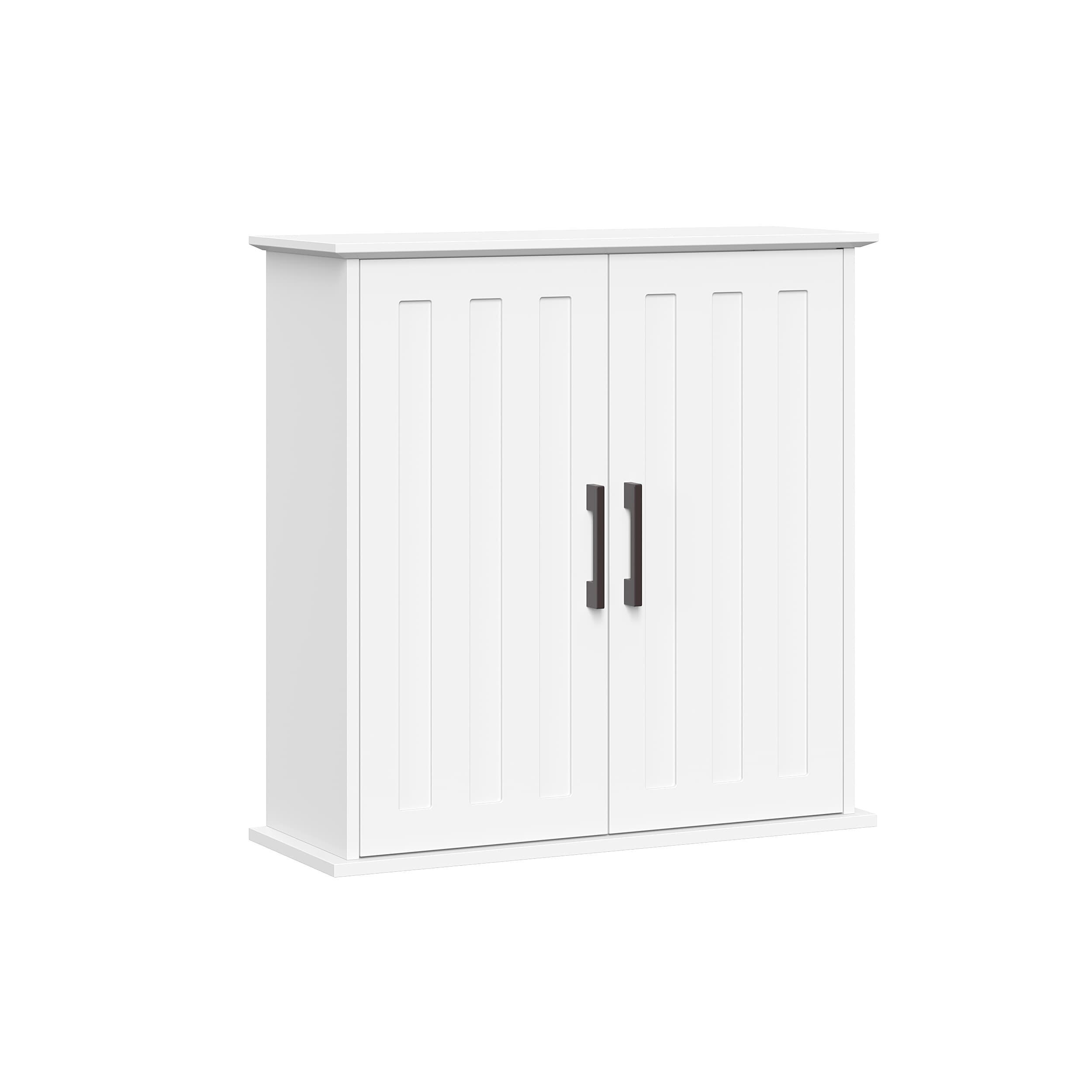 RiverRidge Home RiverRidge Monroe Two-Door Bathroom and Laundry Wall Mount Storage Medicine Cabinet with Fixed and Adjustable Shelves - White
