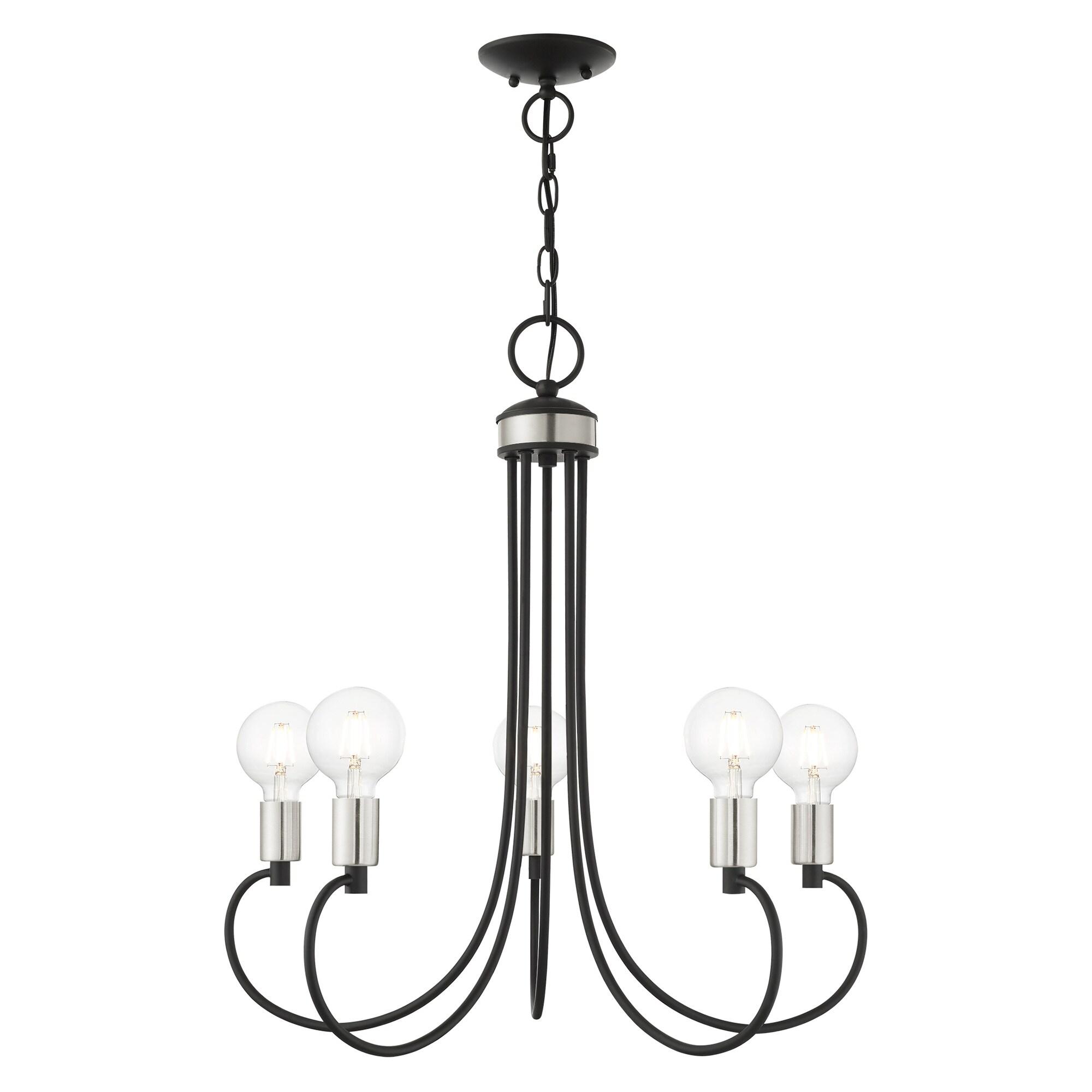 Livex Lighting Bari 5 - Light Chandelier in  Black