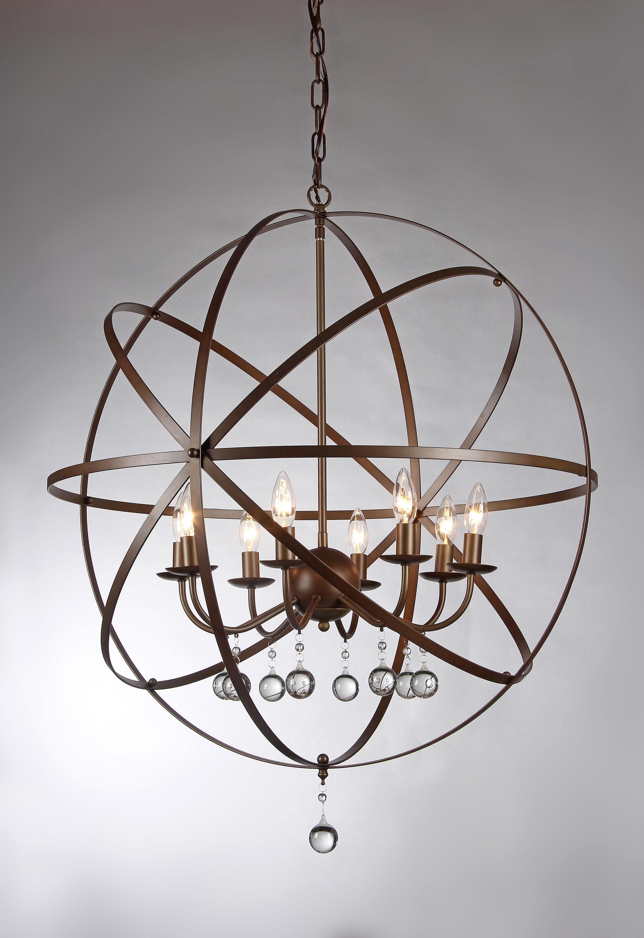 Warehouse of Tiffany Jossie 8-light Crystal 30-inch Bronze-finish Chandelier - 22" x 21" x 21"