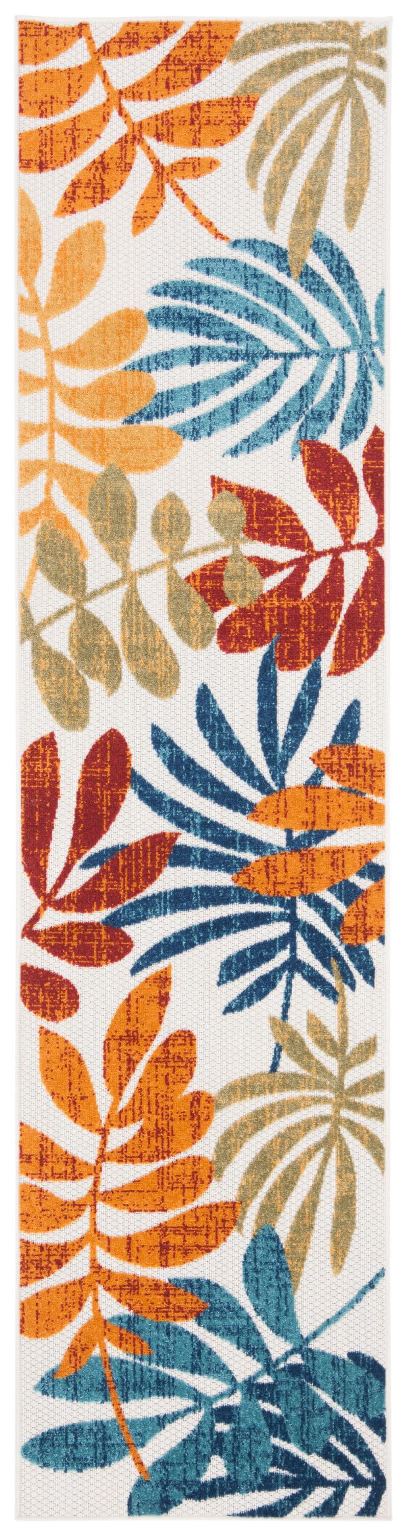Cabana CBN814 Power Loomed Indoor/Outdoor Runner Rug - Creme/Red - 2'x8' - Safavieh.