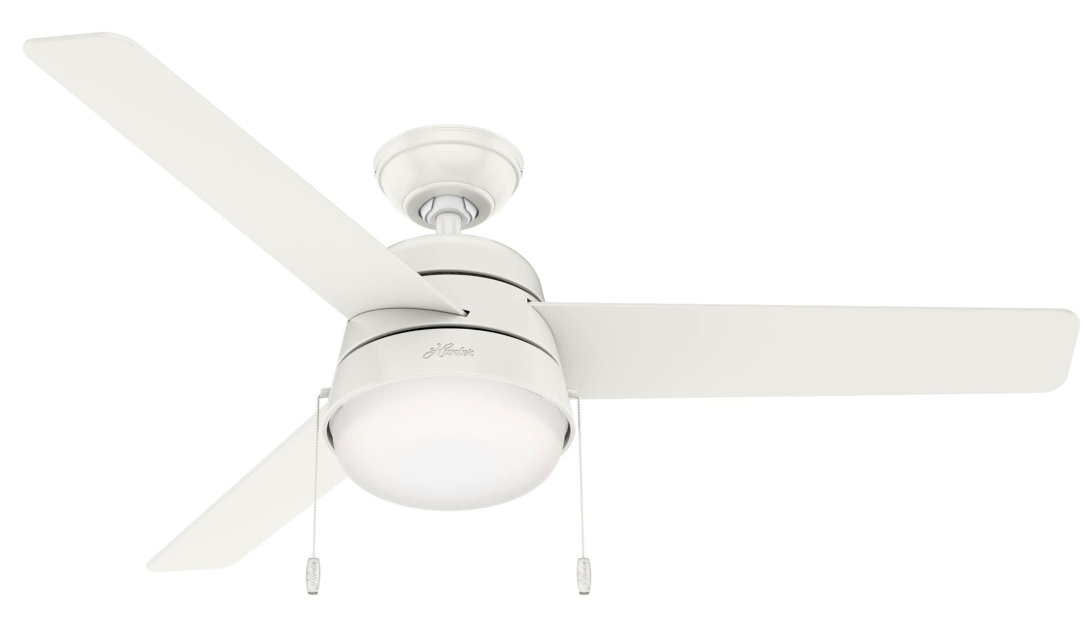 Hunter Fan 52" Aker 3 - Blade Indoor Standard Ceiling Fan with Pull Chain and Light Kit Included