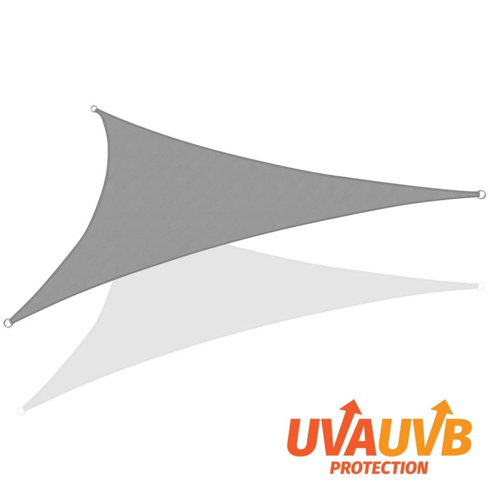 20 ft. x 20 ft. x 20 ft. Grey Triangular SunShade Sail with UV Proof Fabric