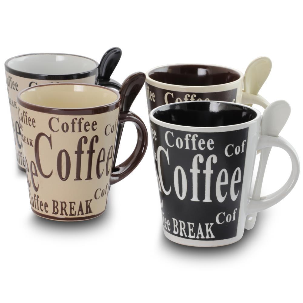 Mr. Coffee Bareggio 8 Piece Coffee with Spoon Set , 4 Designs