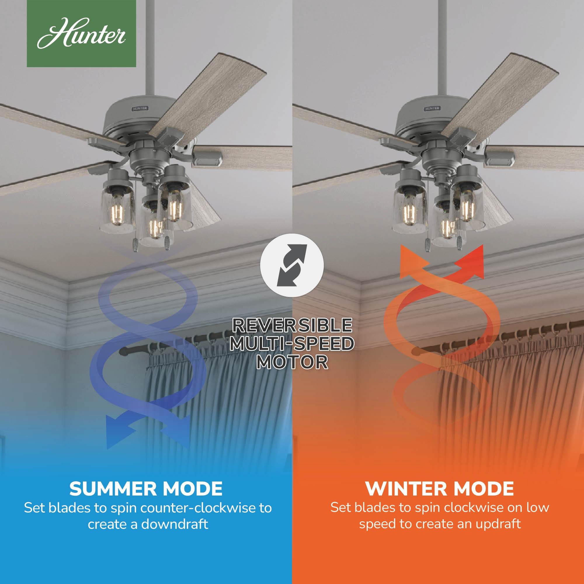 52" Hartland 5 - Blade Standard Ceiling Fan with Pull Chain and Light Kit Included
