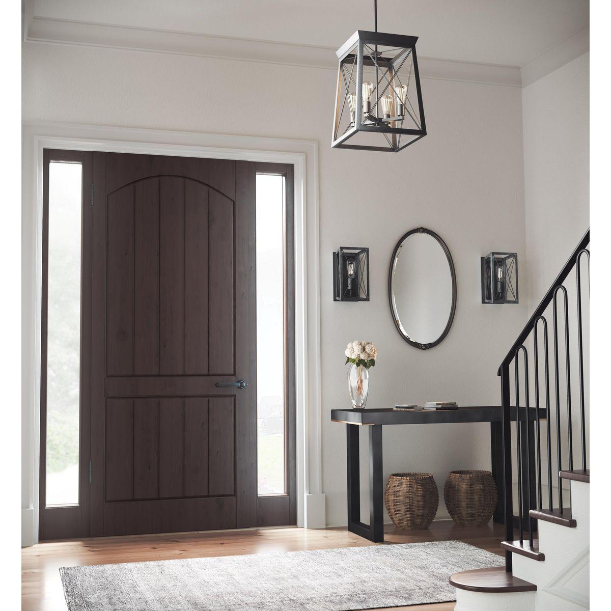 Progress Lighting Briarwood 4-Light Foyer Pendant, Textured Black, No Shade