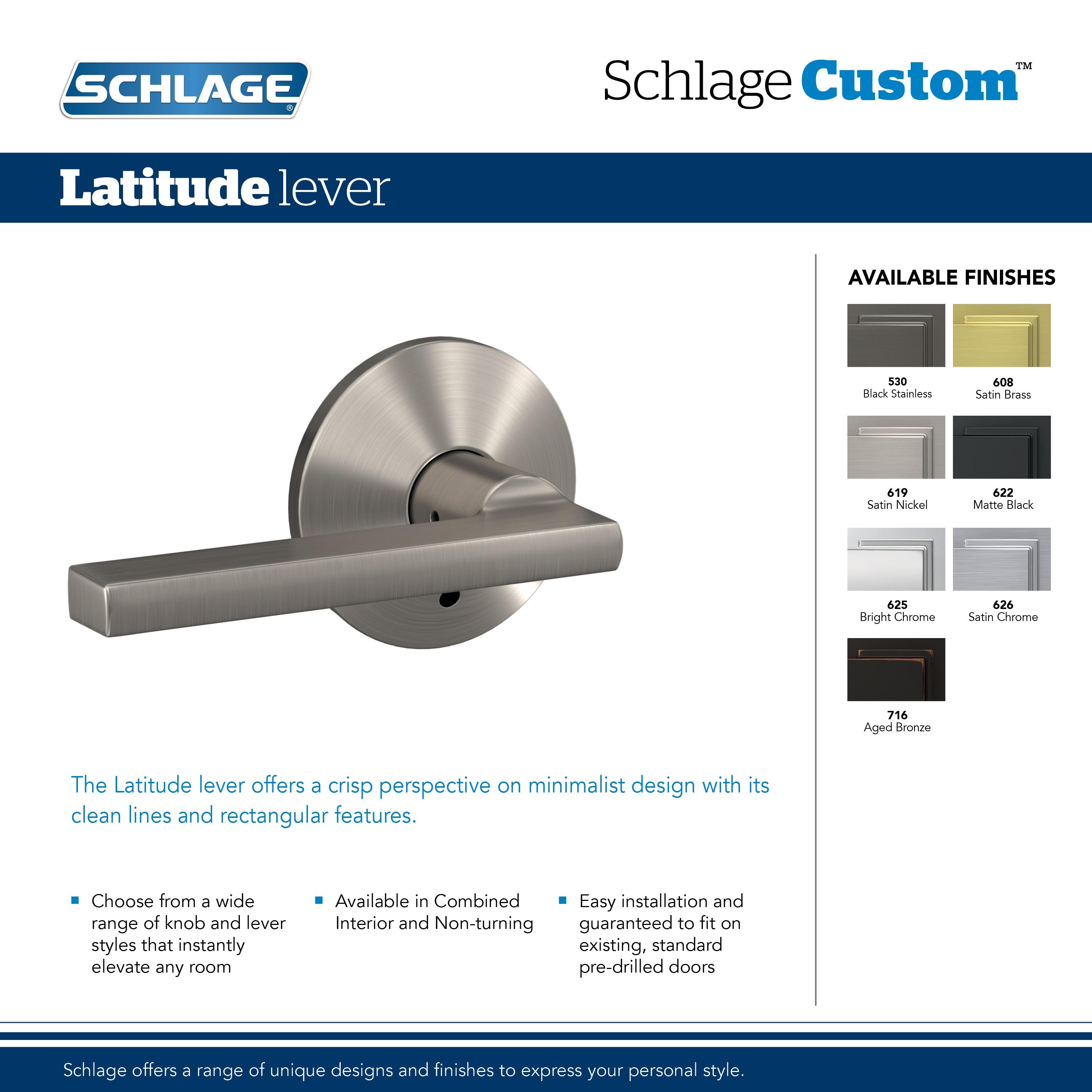 Custom Latitude Hall-Closet and Bed-Bath Lever with Collins Trim