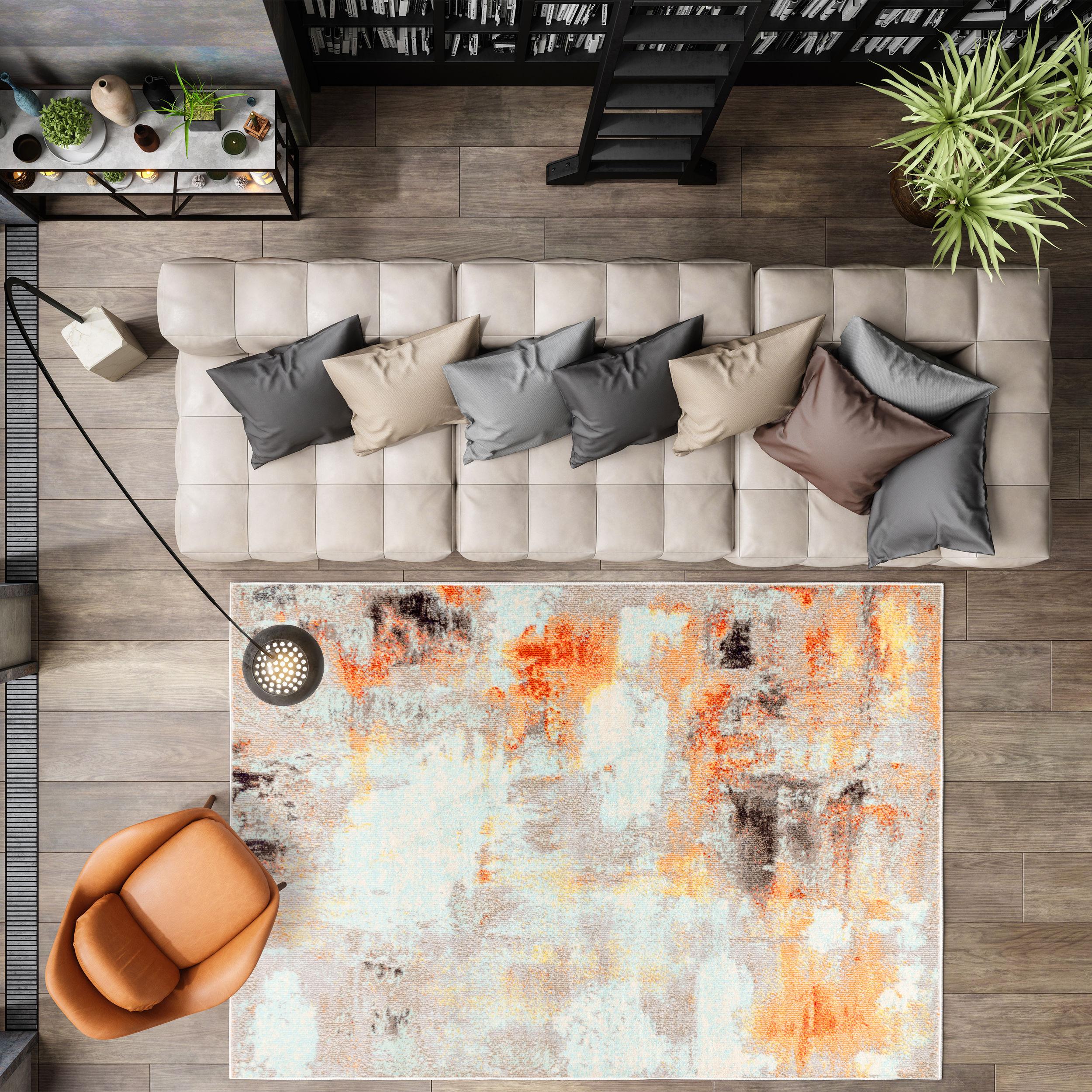 JONATHAN Y Contemporary POP Modern Abstract Vintage Cream/Orange 3 ft. x 5 ft. Area Rug