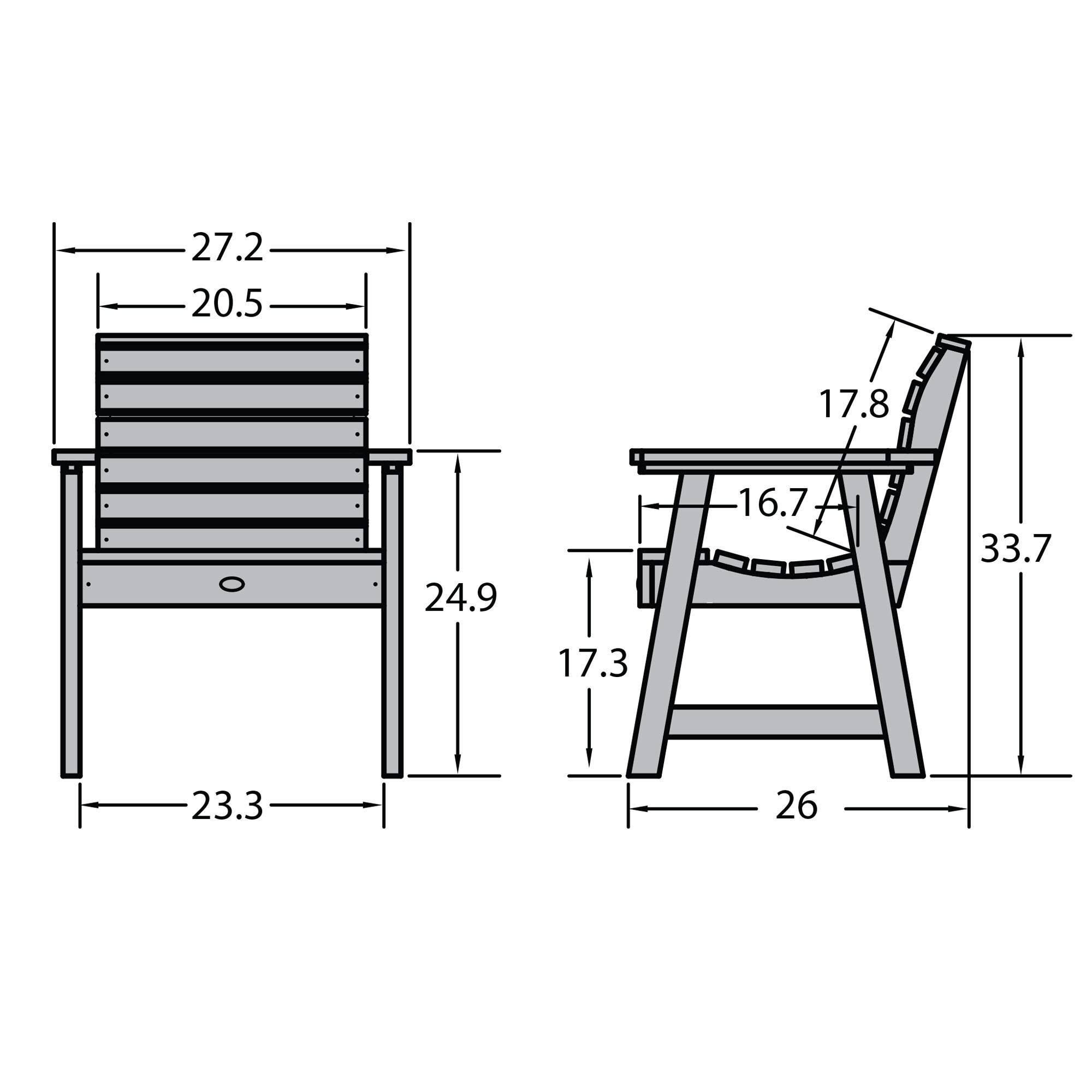 Highwood Weatherly Blue Outdoor Garden Chair
