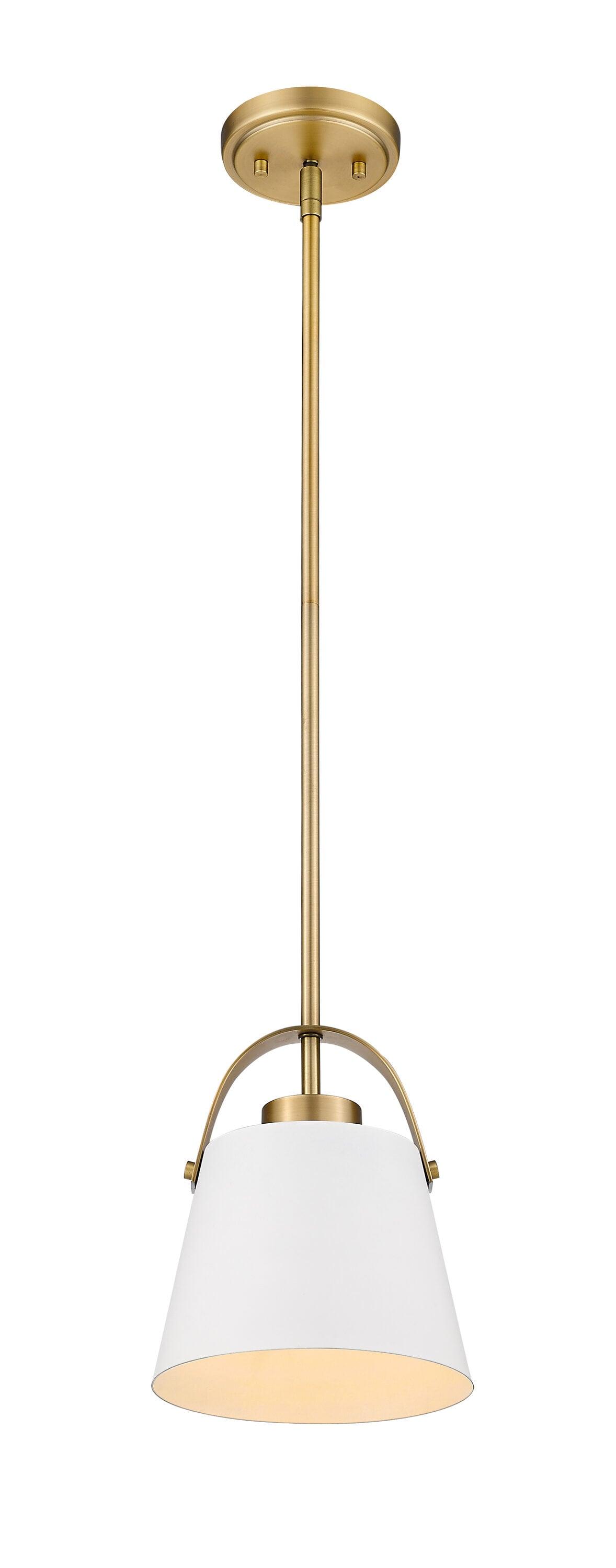 Z-Lite Z-Studio 1 - Light Pendant in  Matte White/Heritage Brass
