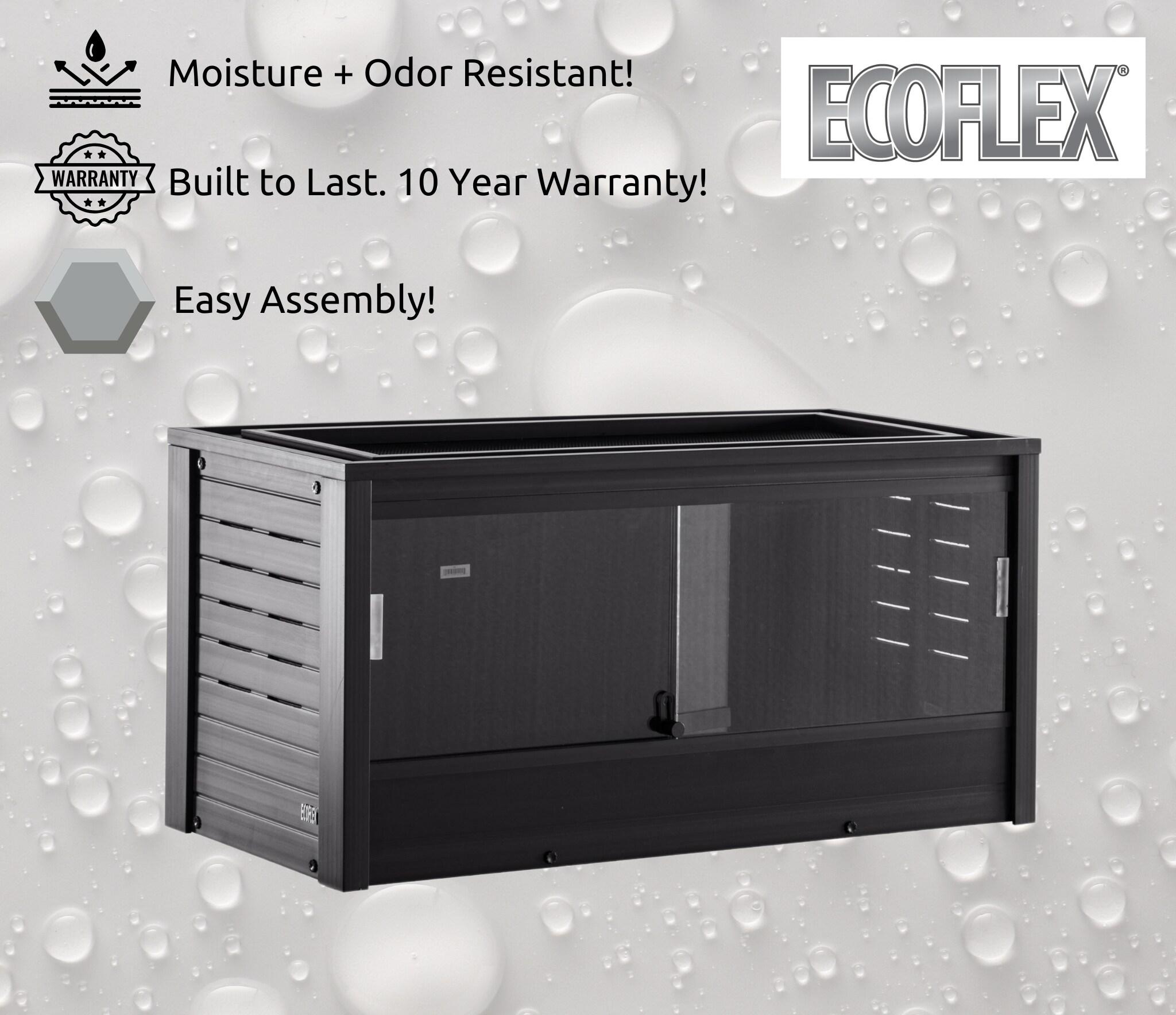 New Age Pet® ECOFLEX® 36 in. Reptile Lounge Terrarium Black, Durable Composite Habitat with Ventilation, Sliding Glass Doors & Mesh Screen Top for UV/Heat Lamp, Ideal for Tortoises, Snakes, Iguanas