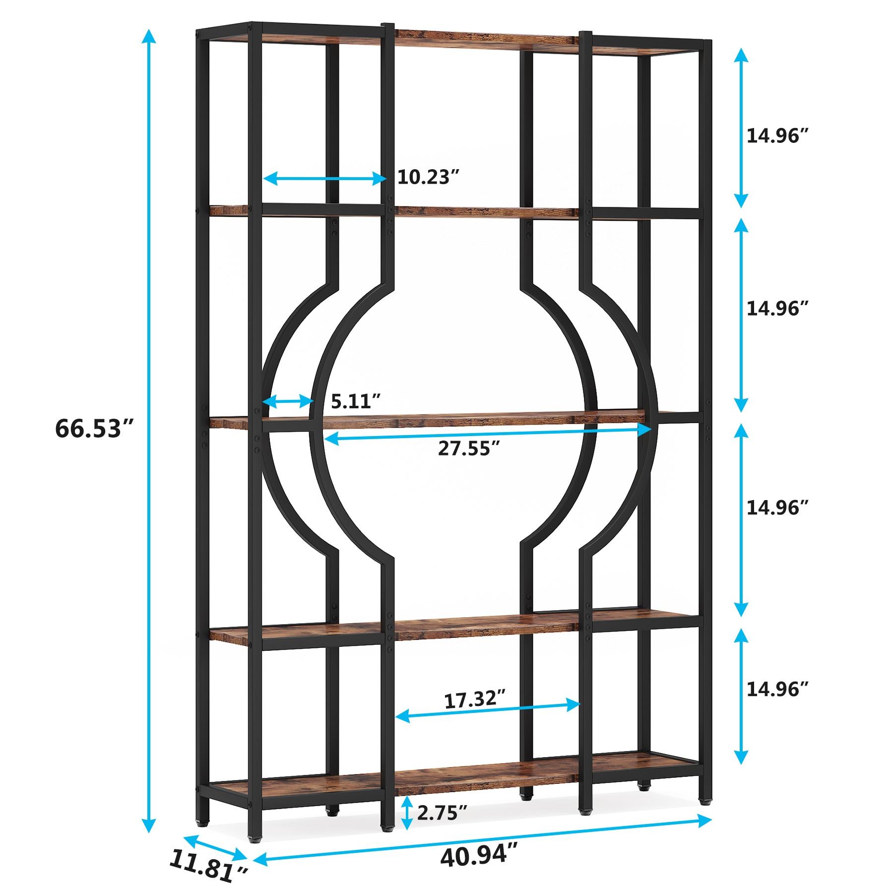 Tribesigns 5-Tier Bookshelf and Bookcase, Wooden Book Shelf with 12 Open Display Shelves