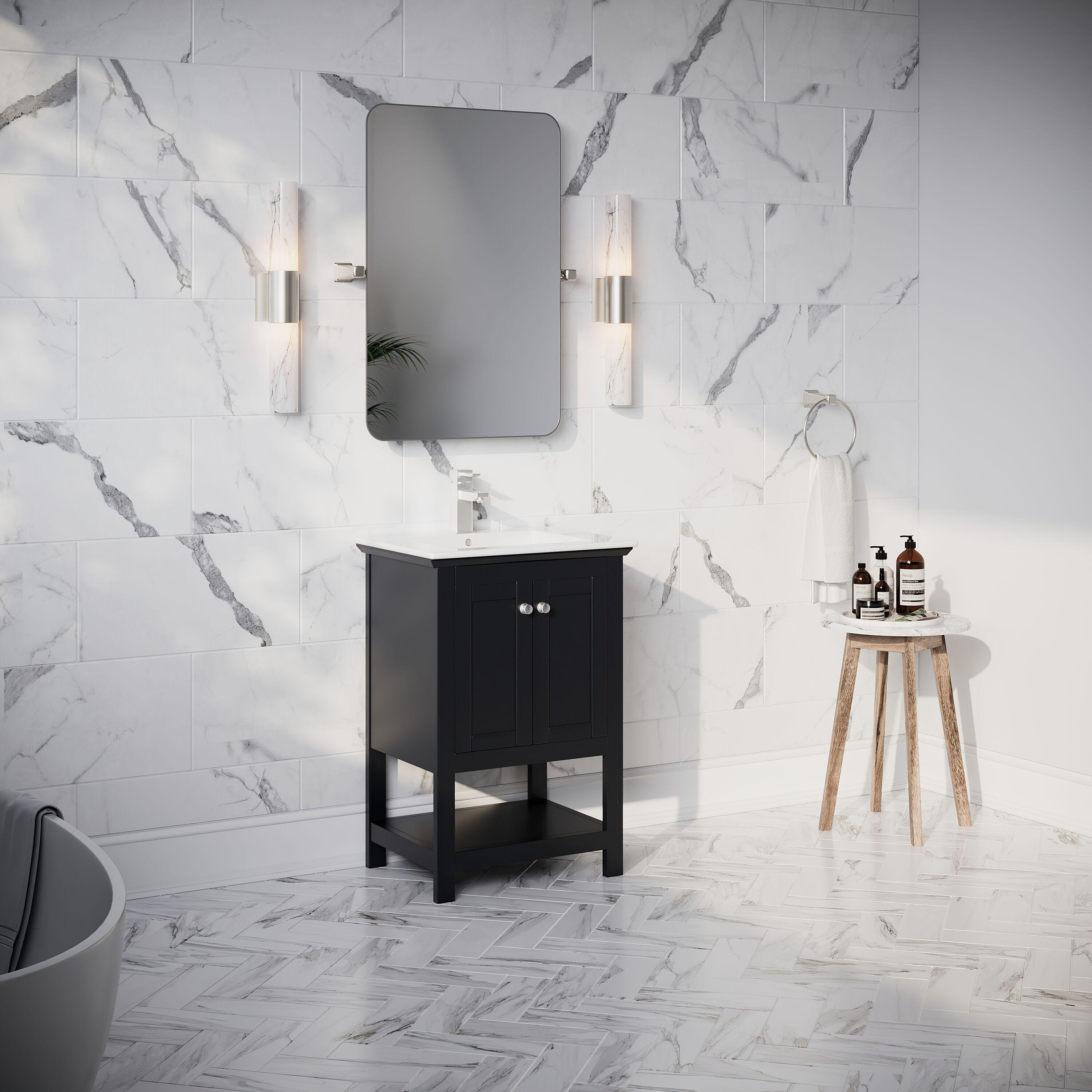 Manchester 24" Freestanding Single Sink Bathroom Vanity with Integrated Sink (Faucet Not Included)