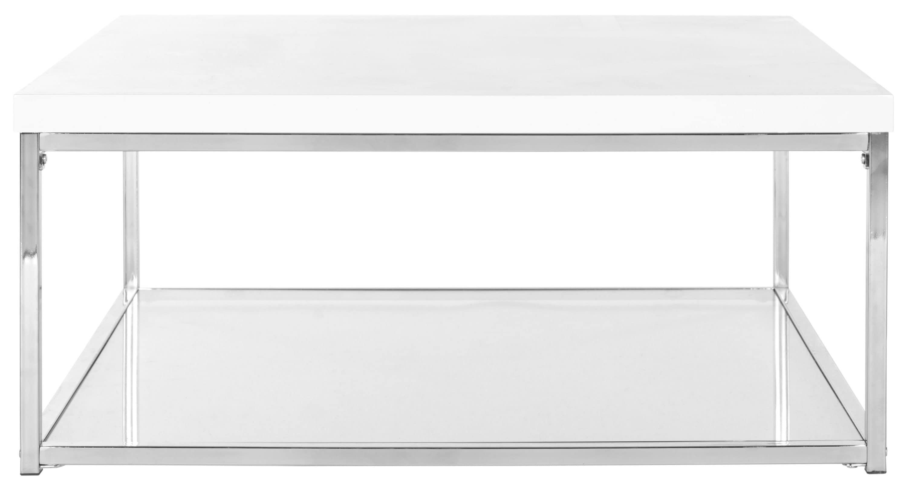 Malone High Gloss Coffee Table - White/Chrome - Safavieh