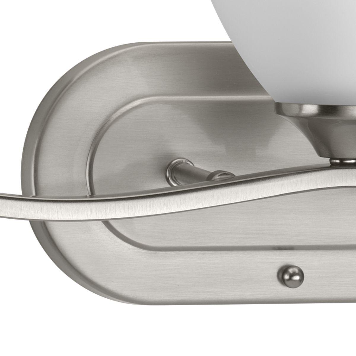 Progress Lighting Laird 5-Light Bath Vanity, Brushed Nickel, Glass Shade