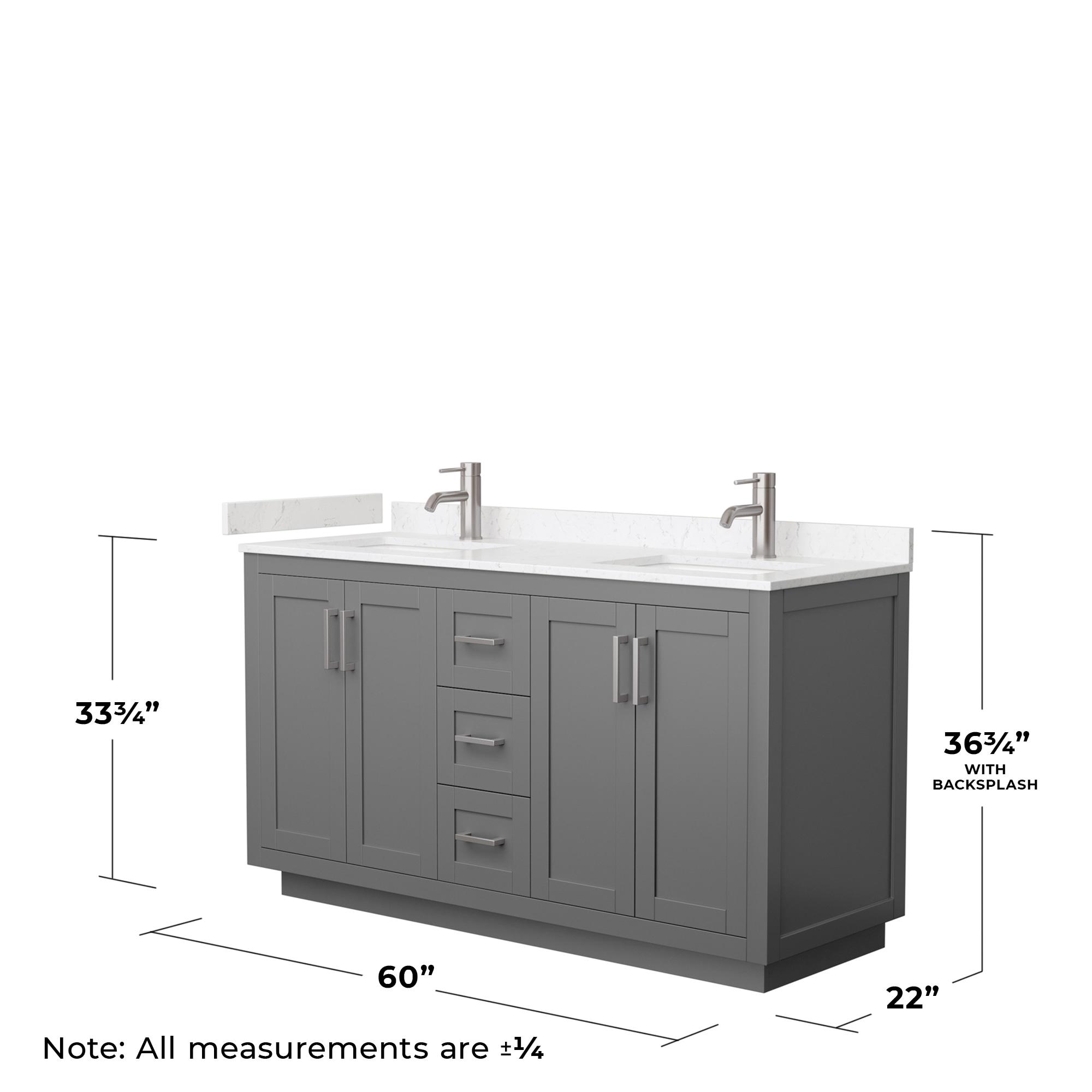 Wyndham Collection Miranda 60" Freestanding Double Bathroom Vanity with Cultured Marble Top