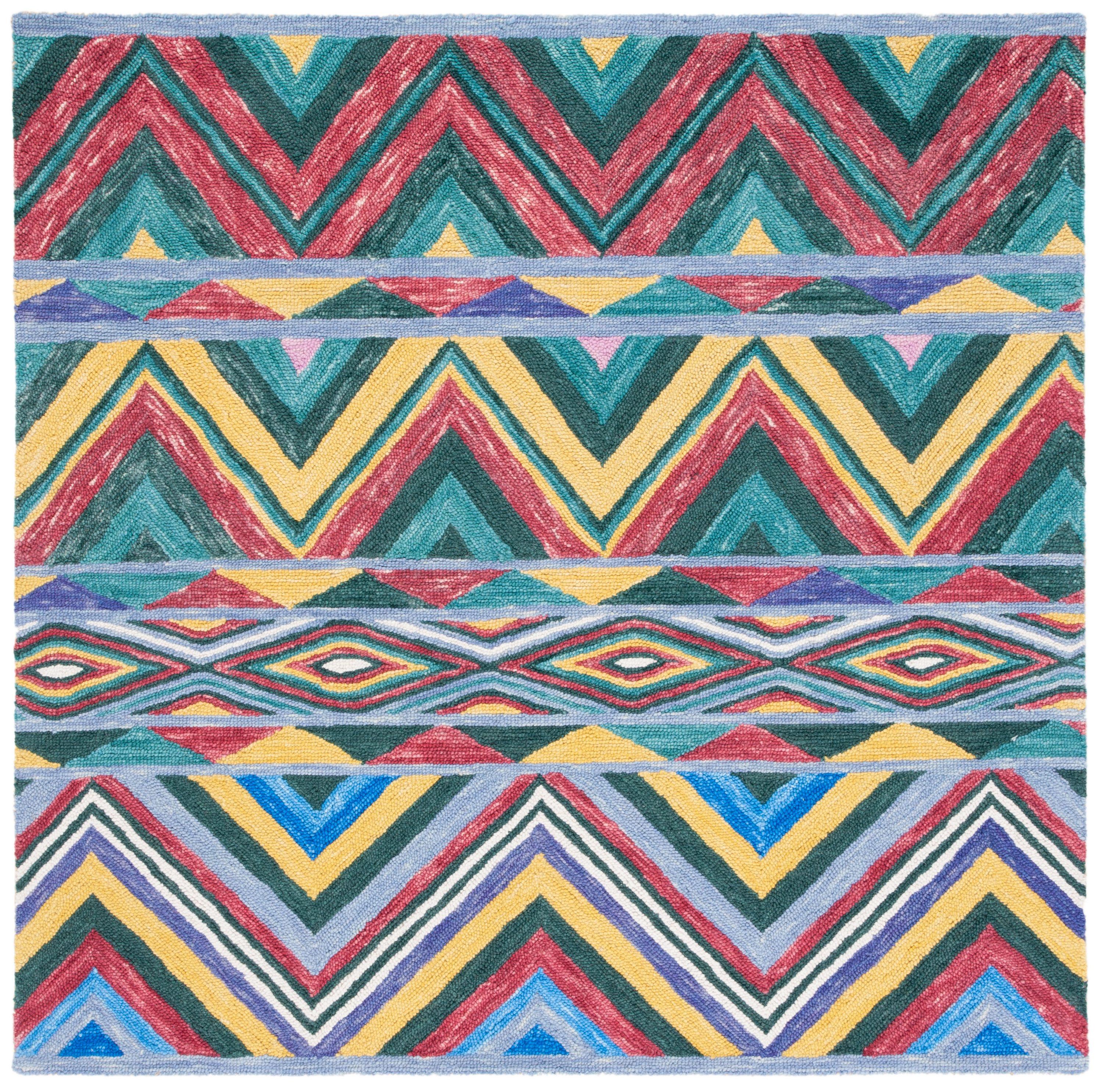Metro MET251 Hand Tufted Area Rug - Red/Blue - 6'x6' - Safavieh..