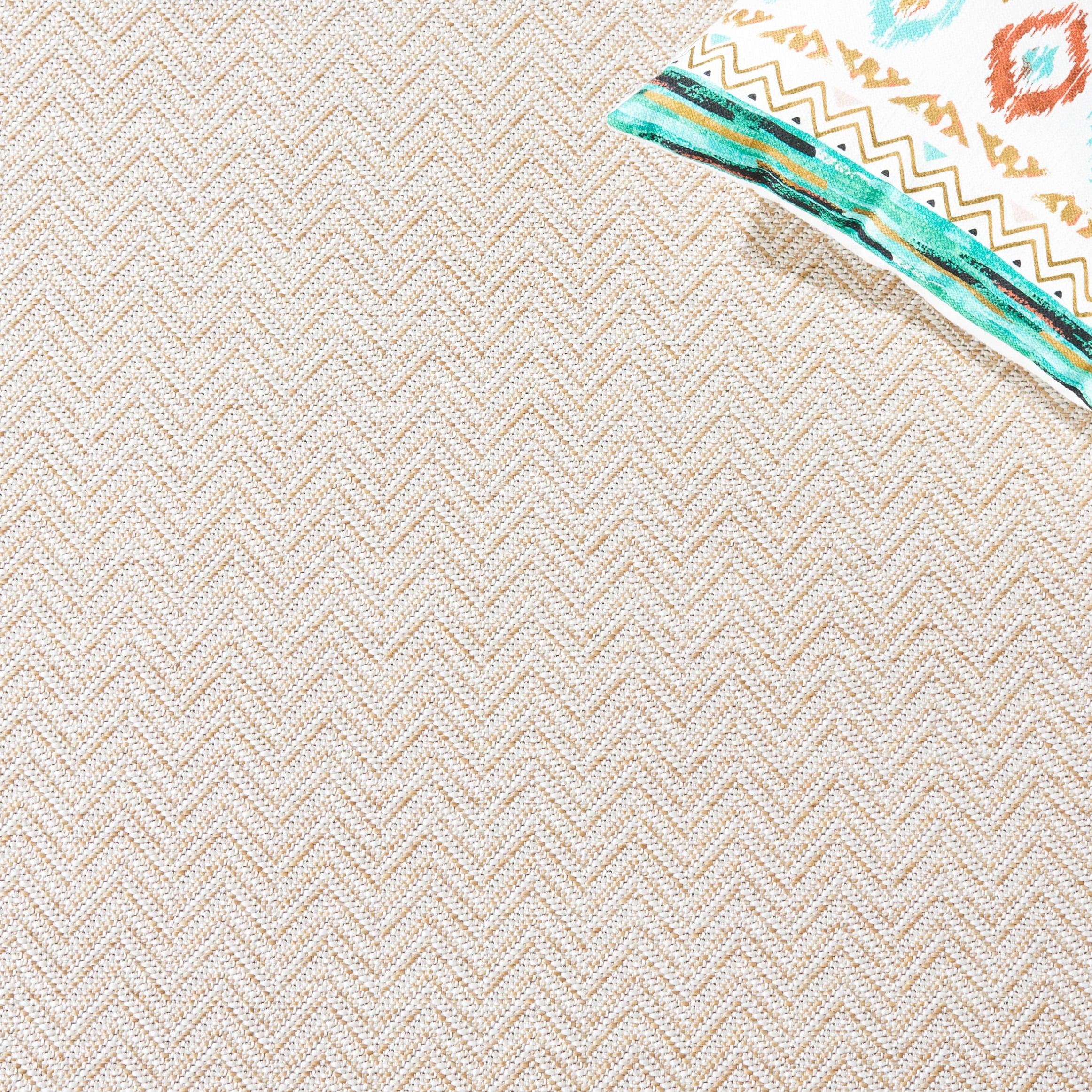 Hampton HTN233 Power Loomed Indoor/Outdoor Area Rug - Beige/Ivory - 6'5"x6'5" - Safavieh..