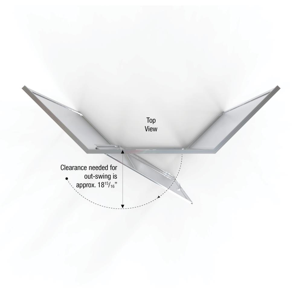 Deluxe 61.5'' W 68.625'' H Framed Neo-angle Reversible Shower Enclosure