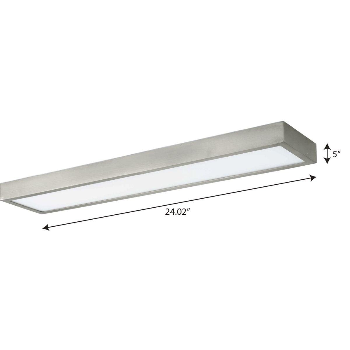 Progress Lighting Everlume 1-Light Brushed Nickel LED Modern Bath Vanity Light, Frosted Glass Shade, Damp Rated