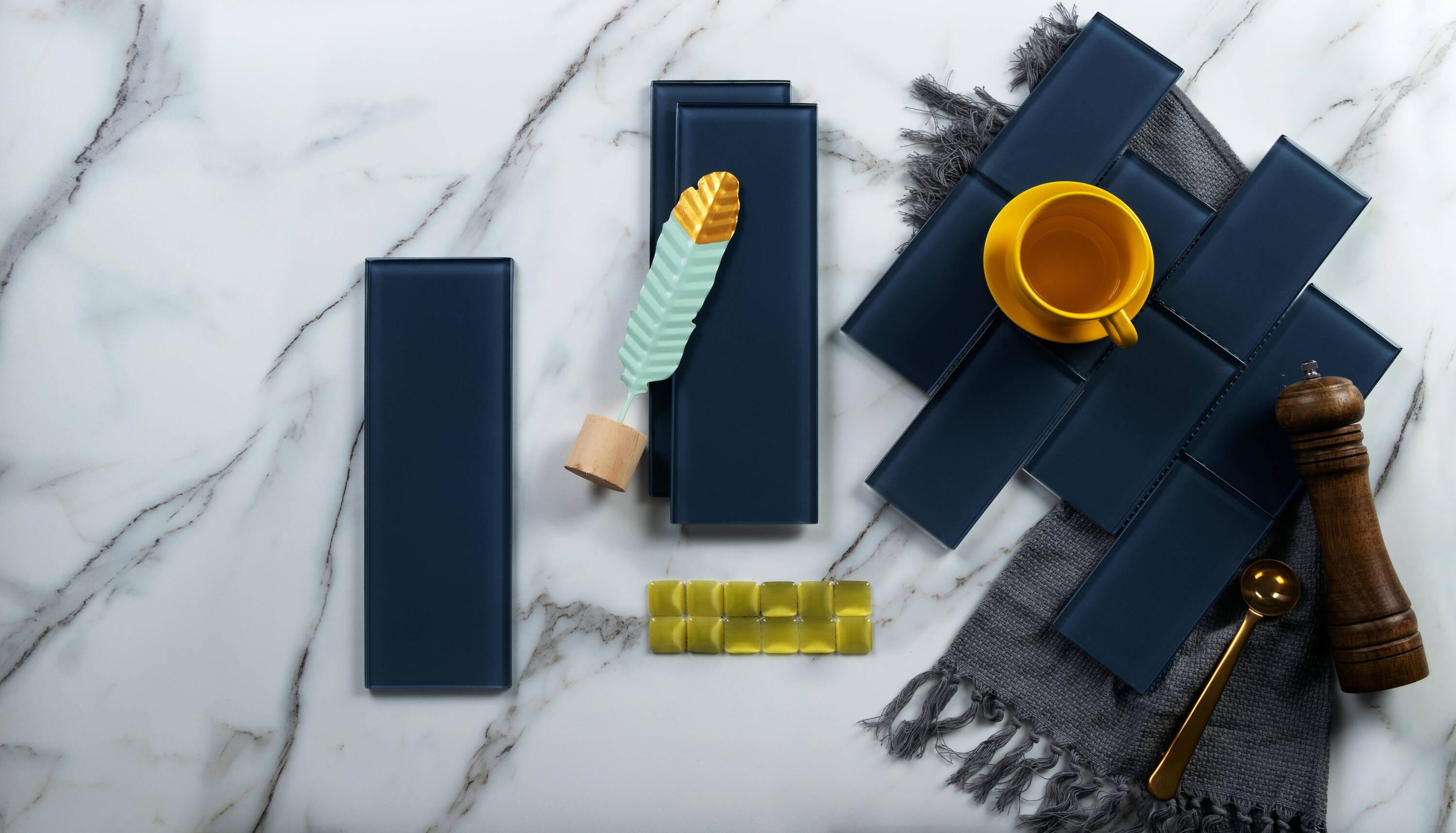 Premium 3" x 6" Straight Edge Glass Mosaic Subway Tile