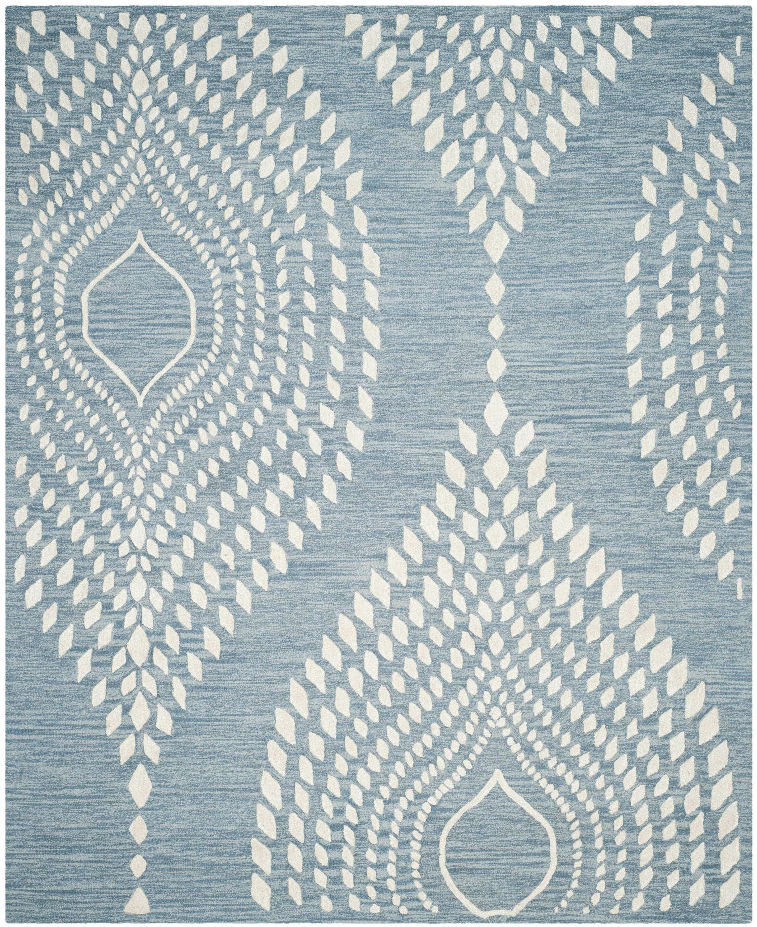 Bella BEL126 Hand Tufted Area Rug - Blue/Ivory - 8'x10' - Safavieh.