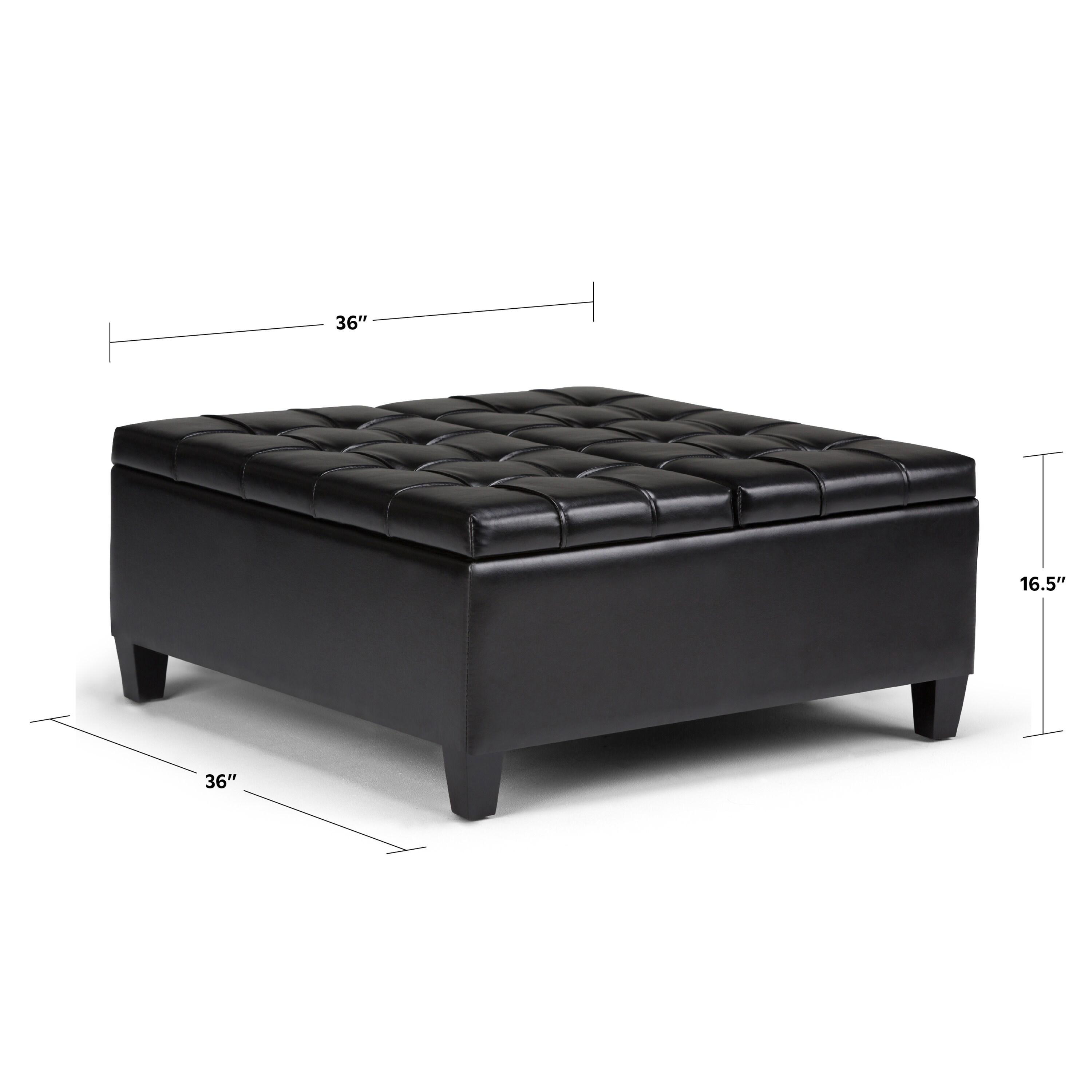 Simpli Home Harrison Coffee Table Storage Ottoman