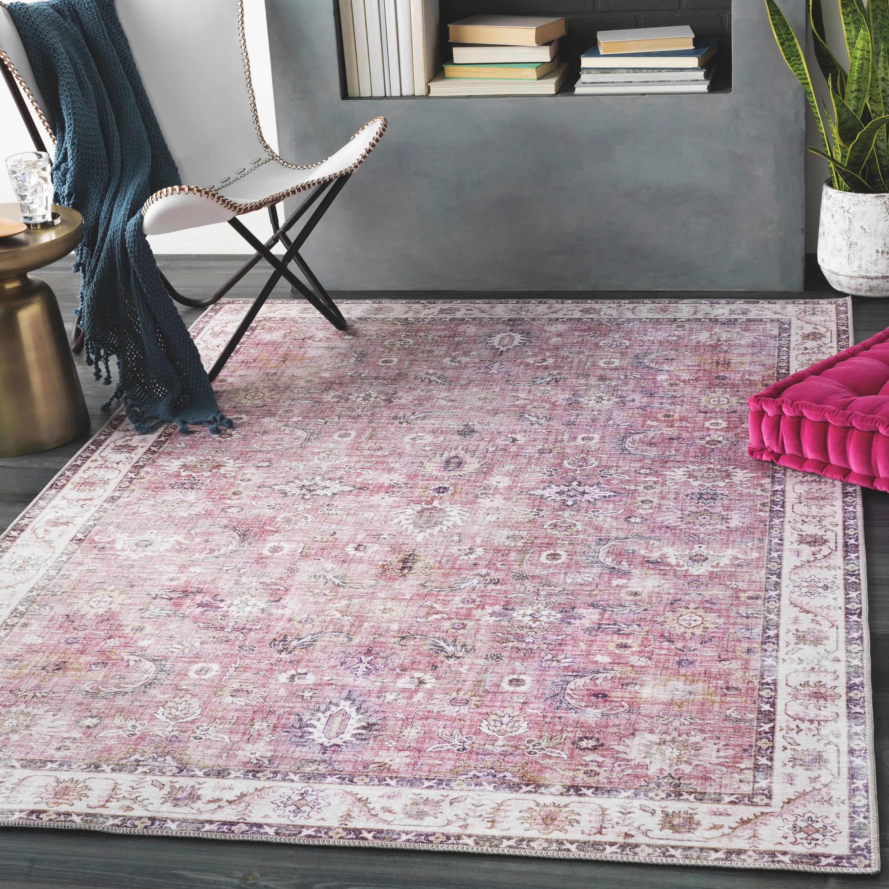 Livabliss Iris 9 x 12 (ft) Loomed Synthetic Garnet Rectangular Indoor Distressed/Overdyed Vintage Area rug