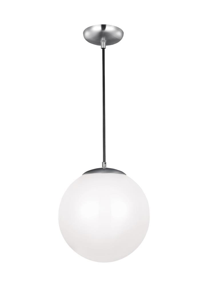 Generation Lighting 6024EN3-04 Hanging Globe One Light Pendant, Satin Aluminum Finish