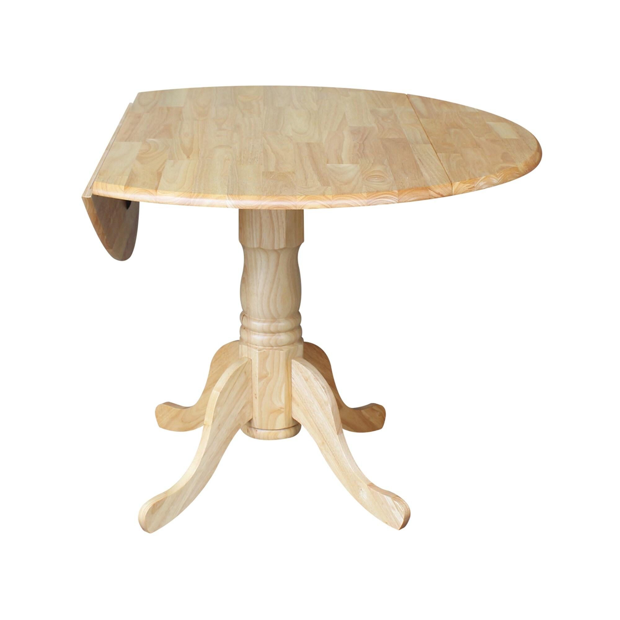 International Concepts 42" Dual Drop Leaf Table with 2 Madrid Chairs - Natural - Set of 3